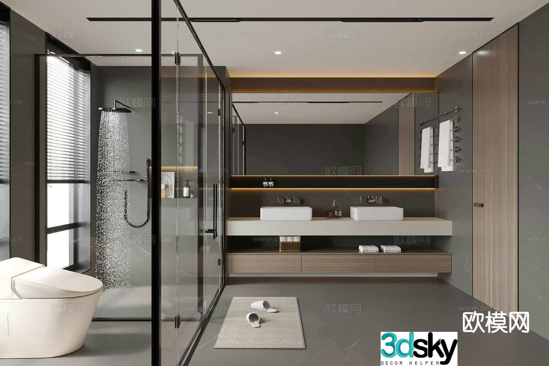 modern bathroom toilet 3d model
