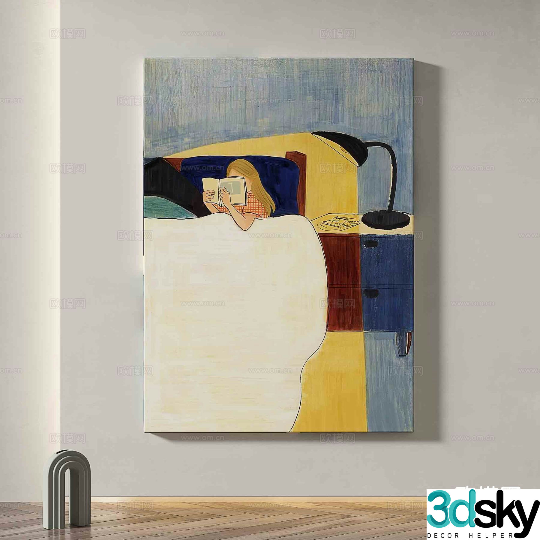 Modern art painting decorative painting 3d model