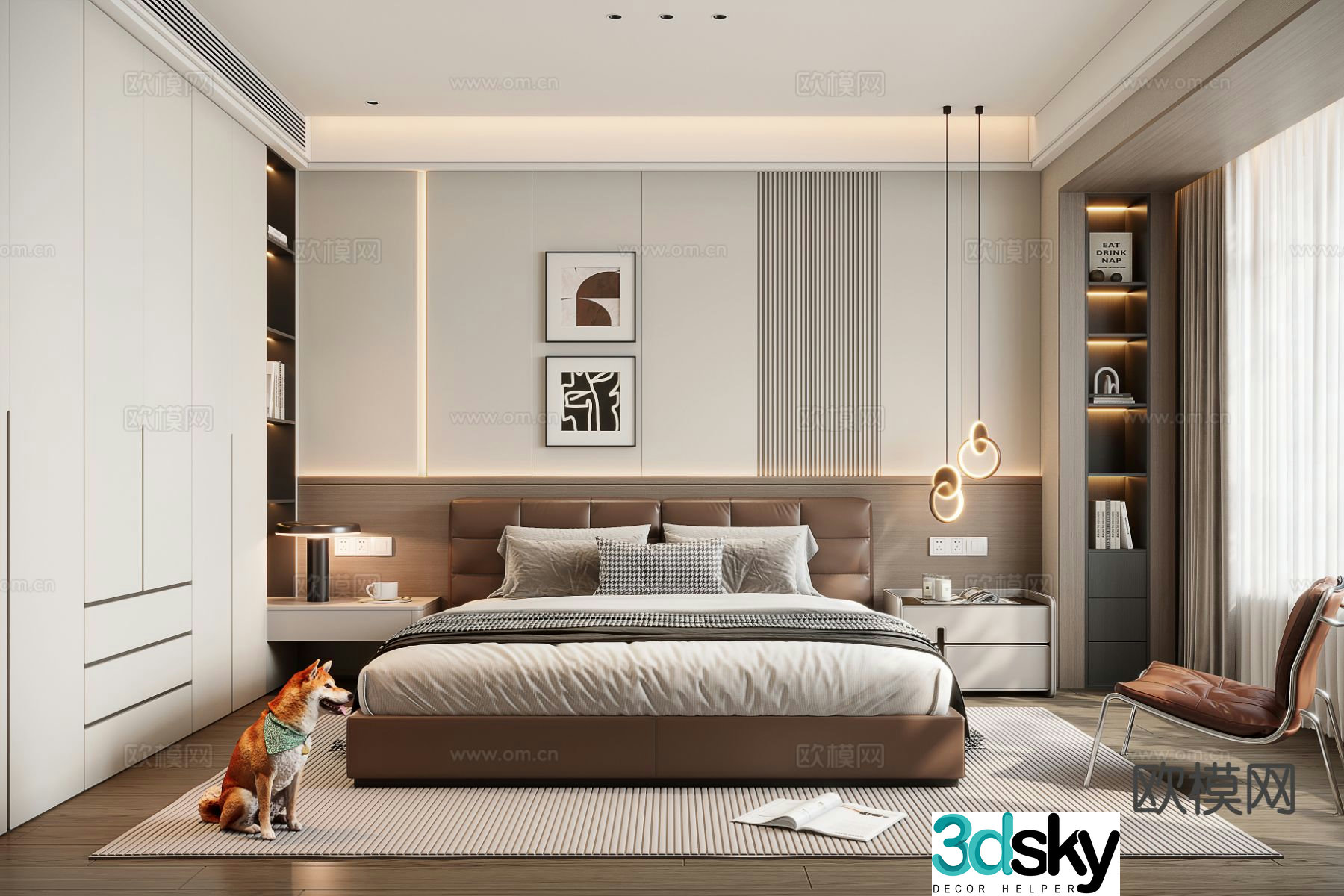 Italian style bedroom master bedroom 3d model
