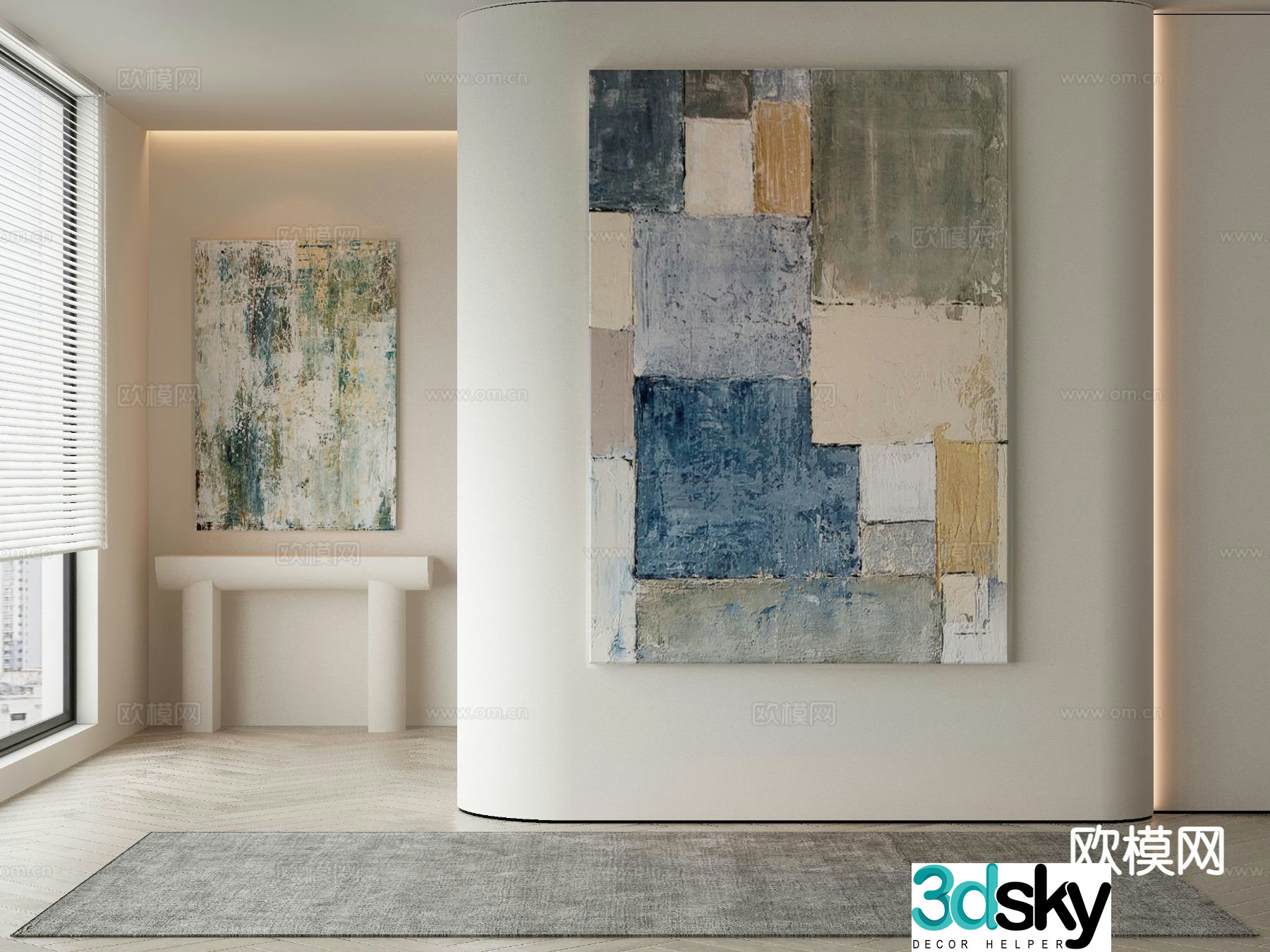 Modern decorative painting abstract painting 3d model