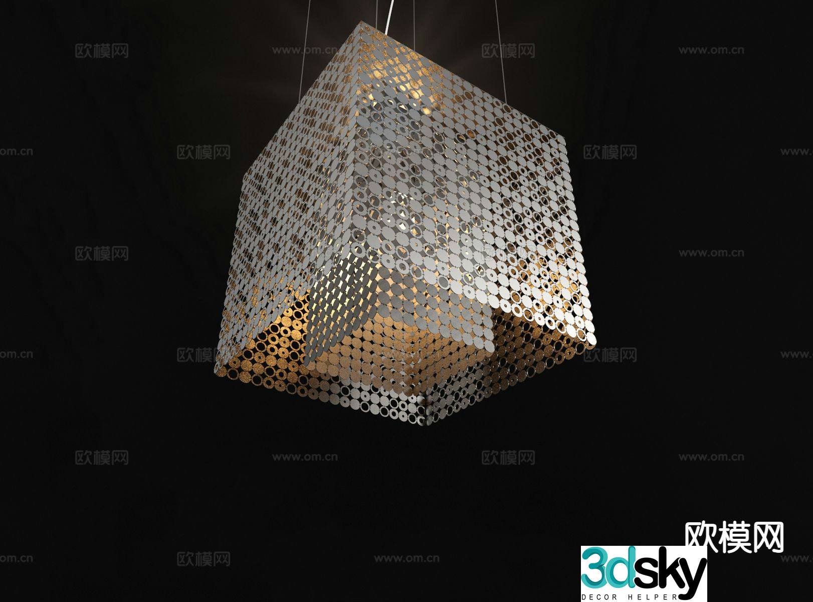 Light luxury metal chandelier 3D model