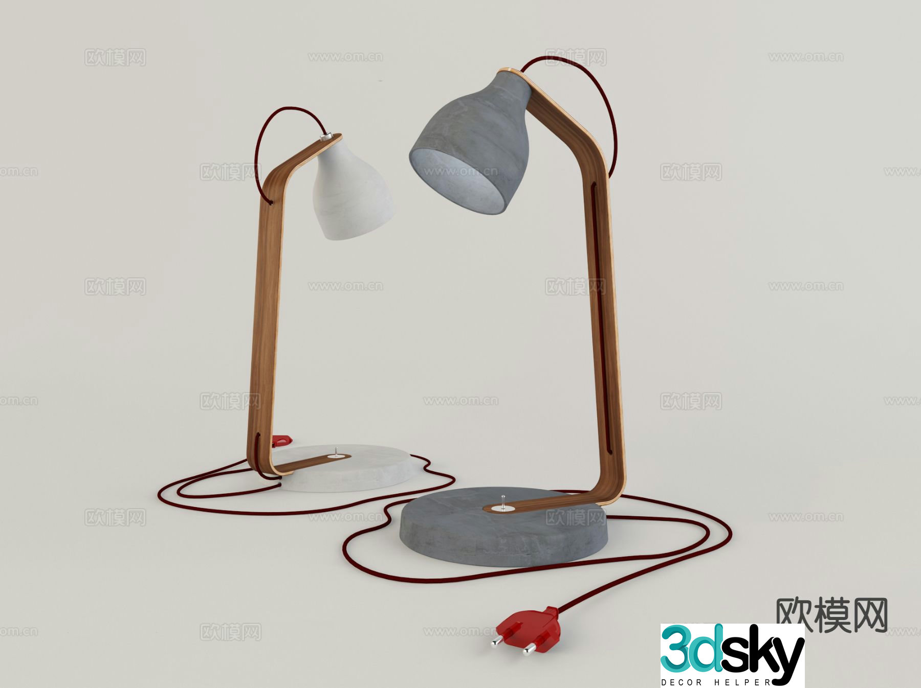 Industrial style desk lamp 3d model