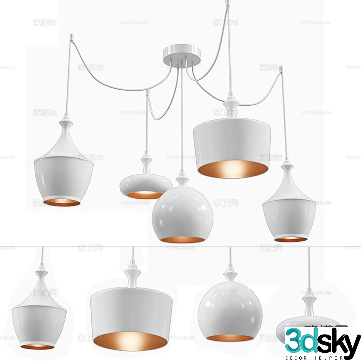 Nordic creative chandelier loft personalized chandelier 3D model