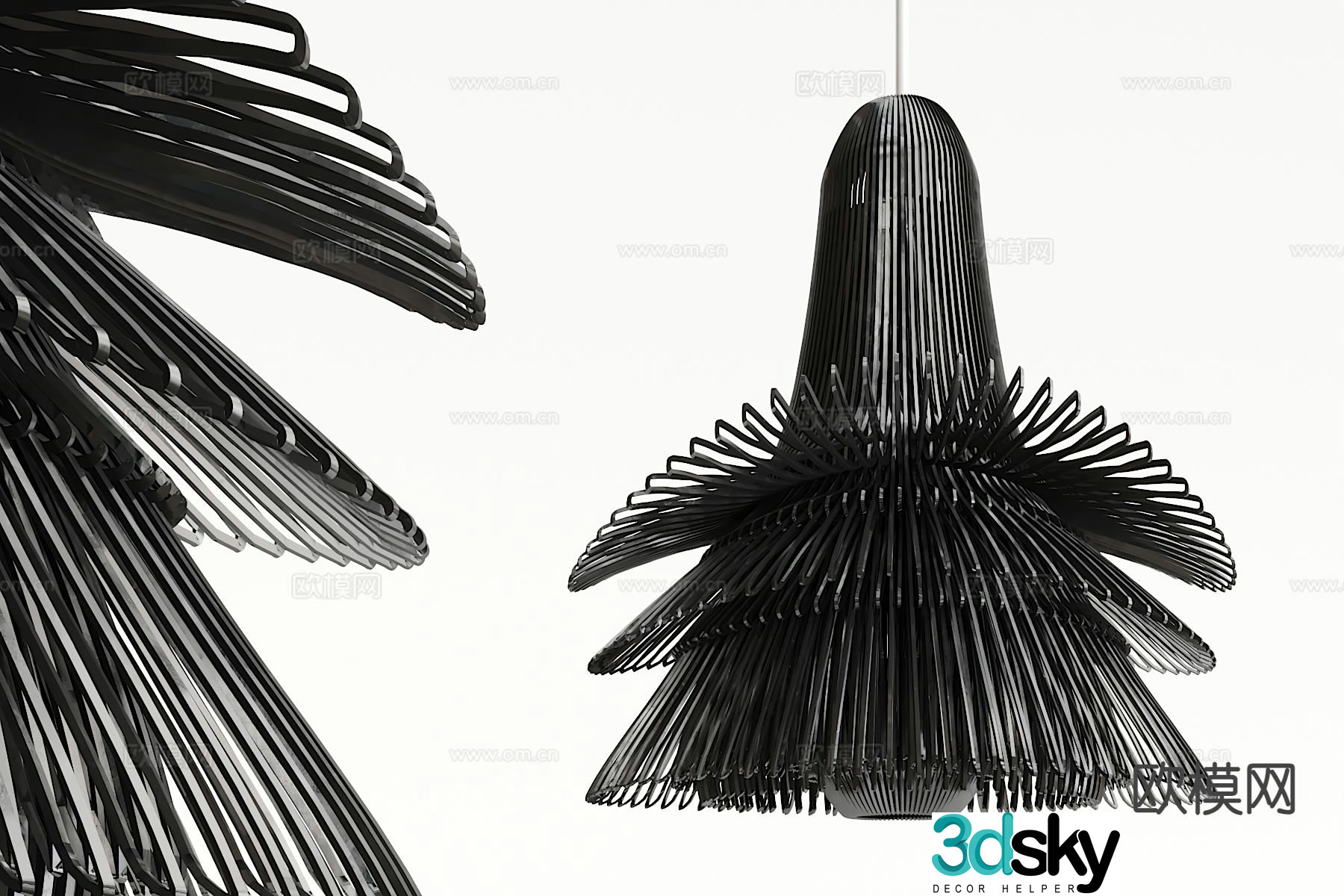Industrial style metal chandelier 3d model