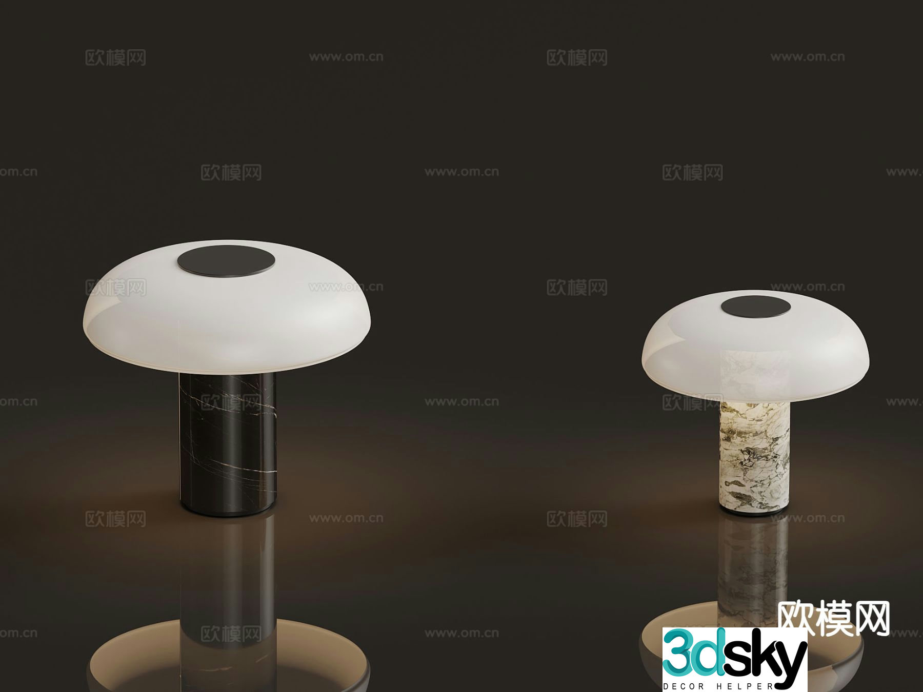 Modern mushroom lamp desktop lamp 3d model