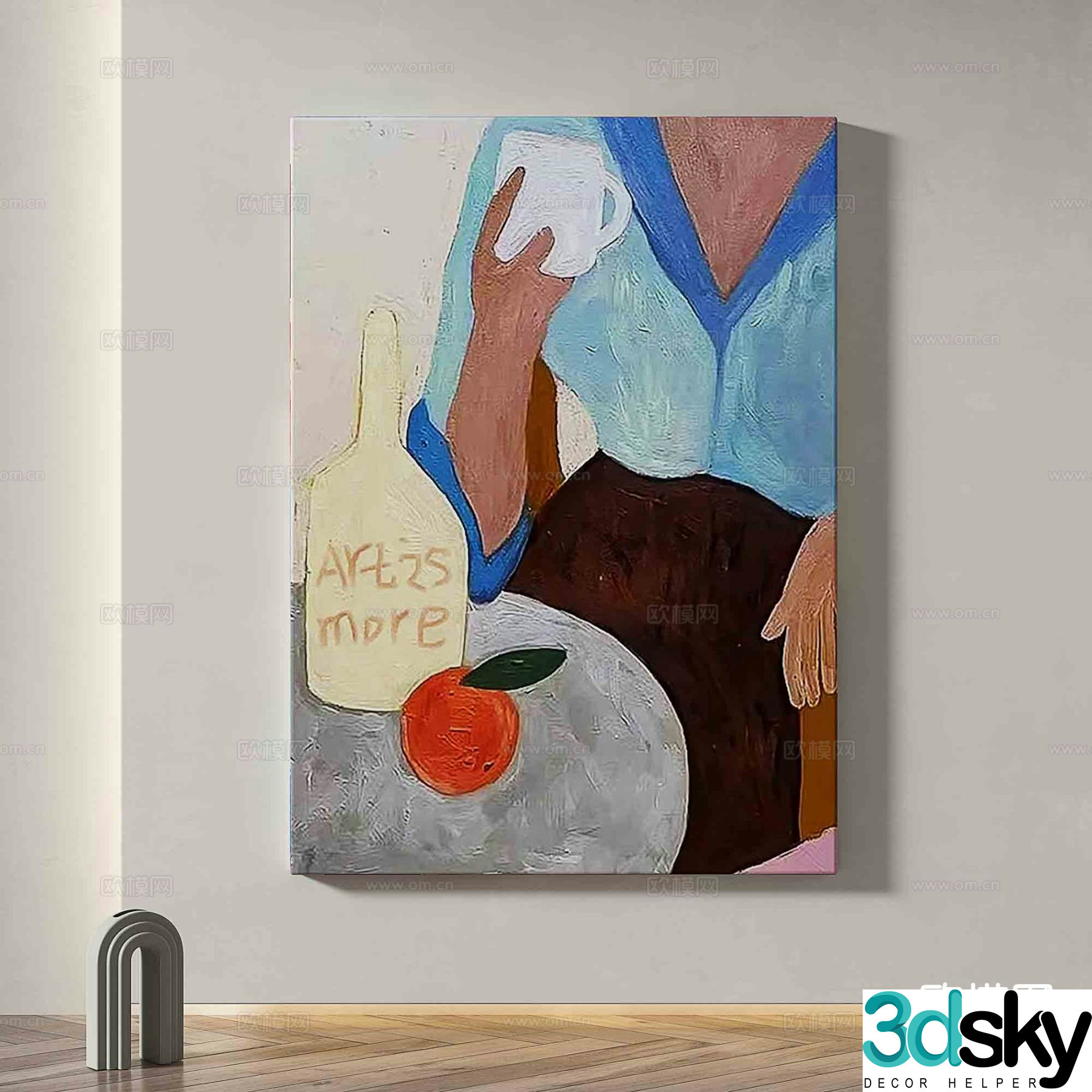 Modern art painting decorative painting 3d model