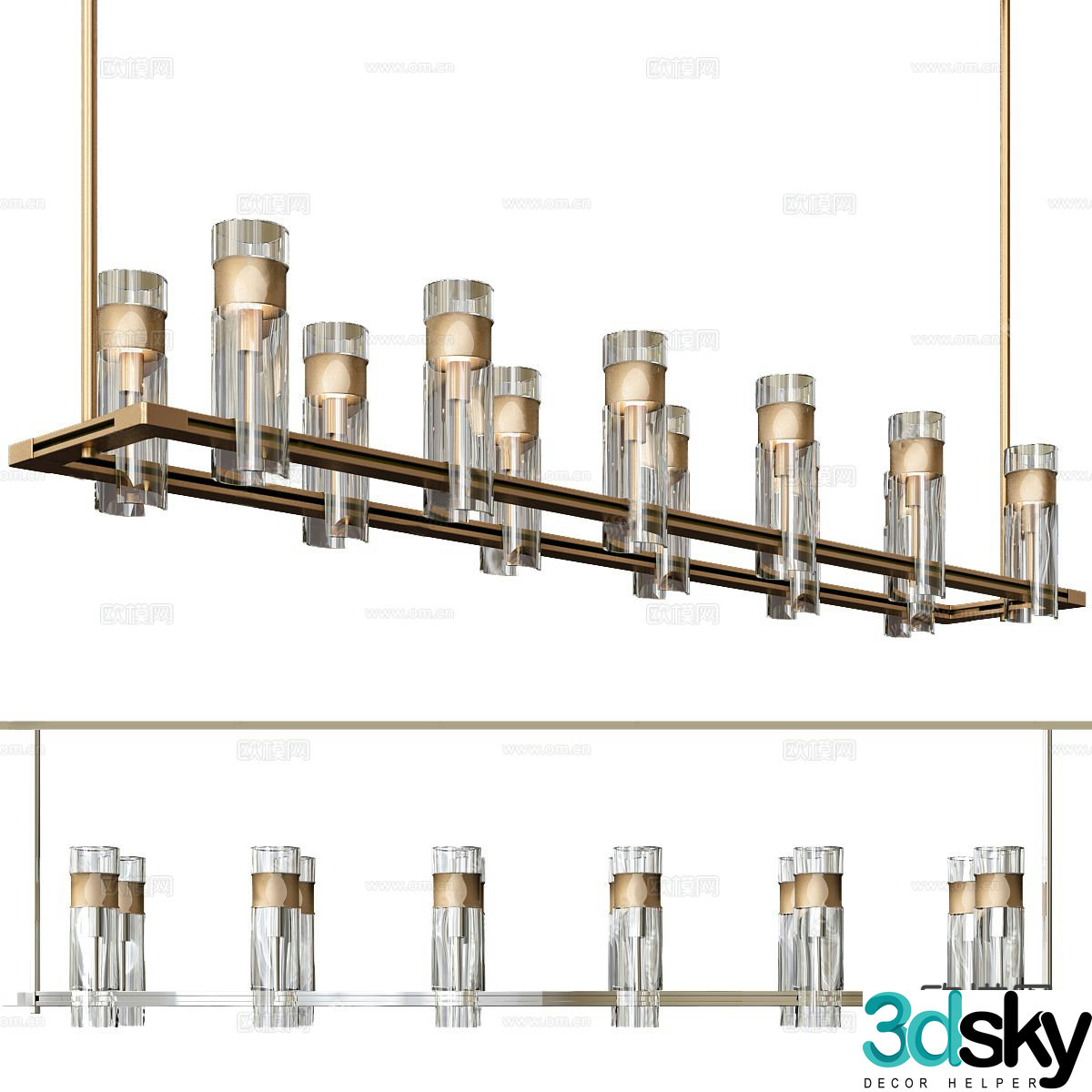 Modern metal chandelier crystal chandelier 3d model