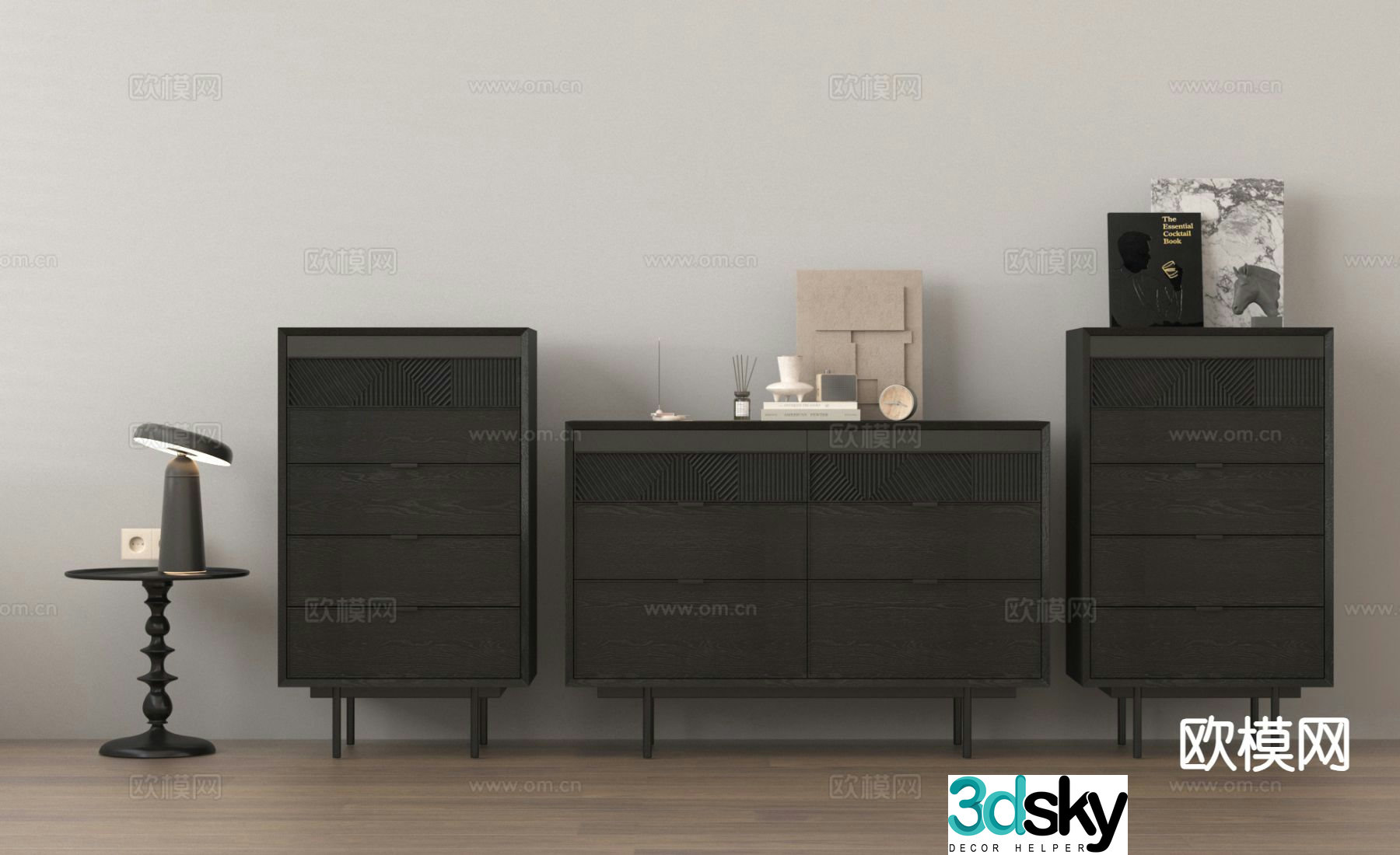 Modern side cabinet drawer cabinet entrance cabinet storage cabinet 3D model