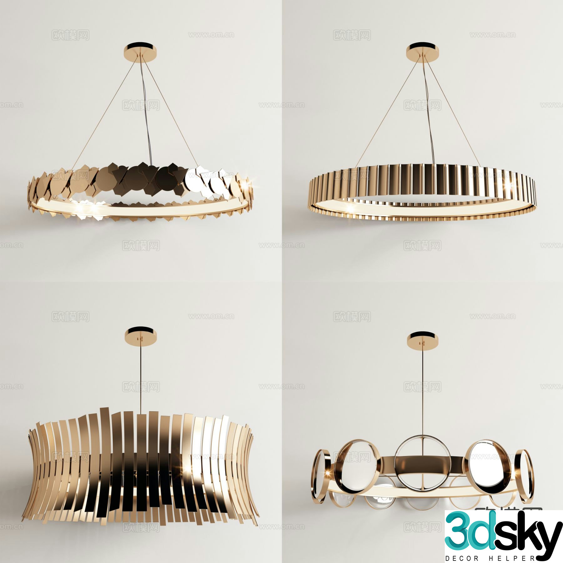 Modern chandelier metal chandelier 3d model
