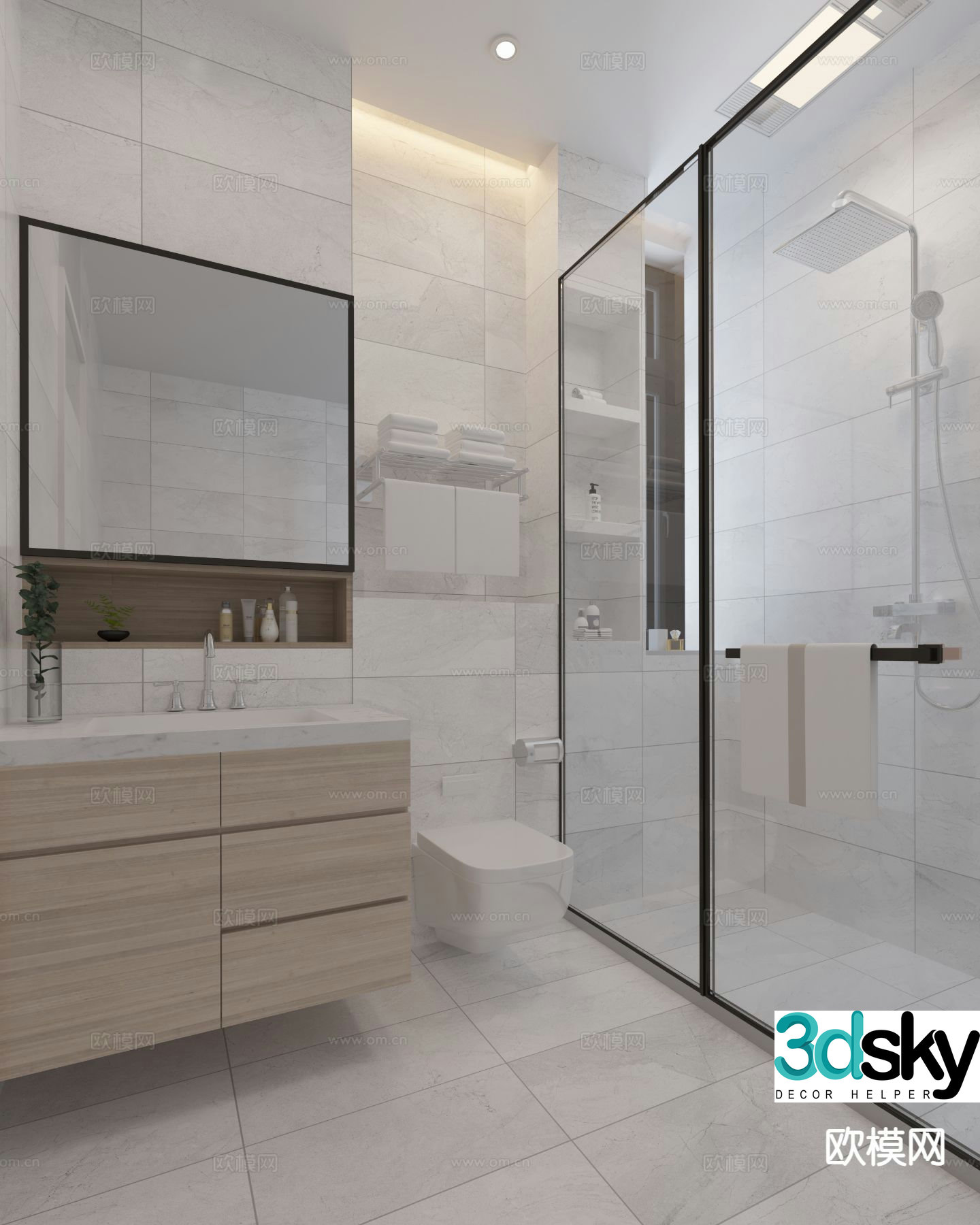 modern bathroom bathroom toilet 3d model