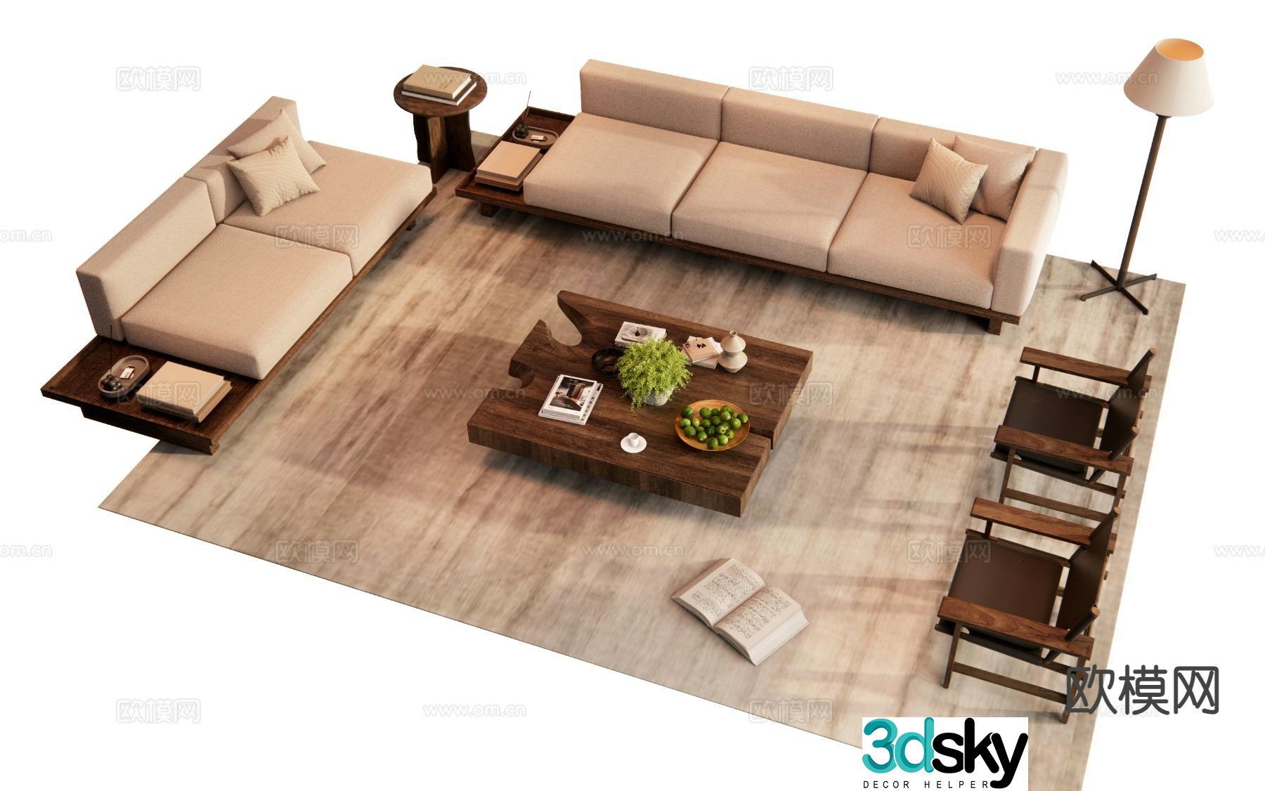 Wabi Sabi modular sofa 3d model
