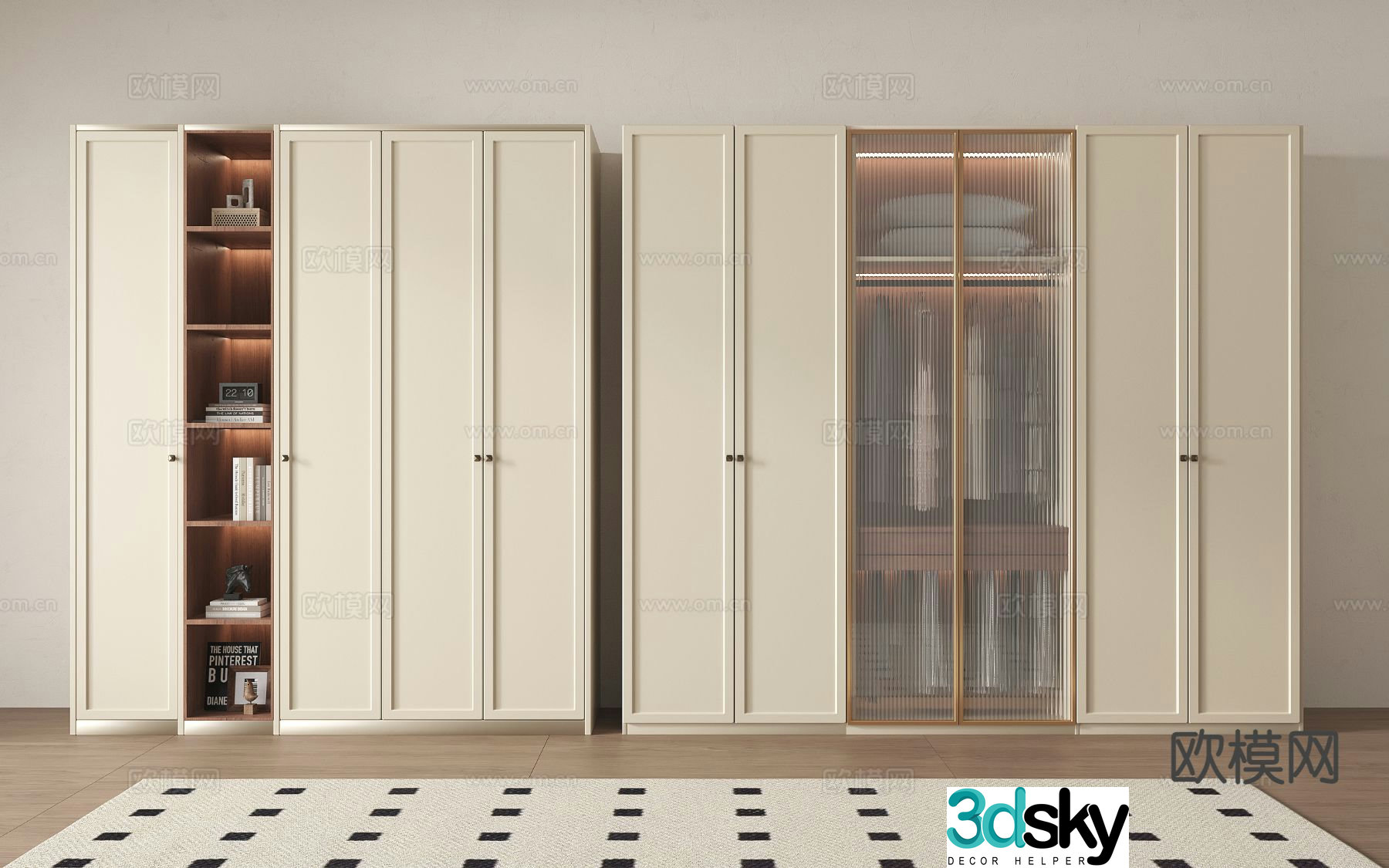 French wardrobe Changhong glass 3d model