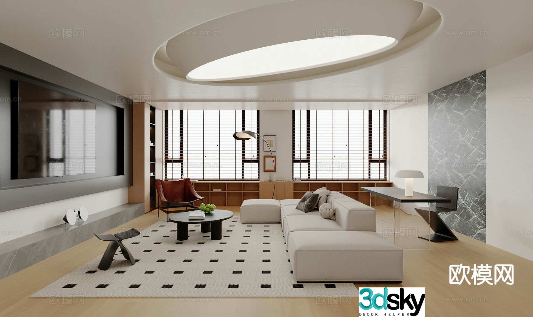 Modern living room 3d model