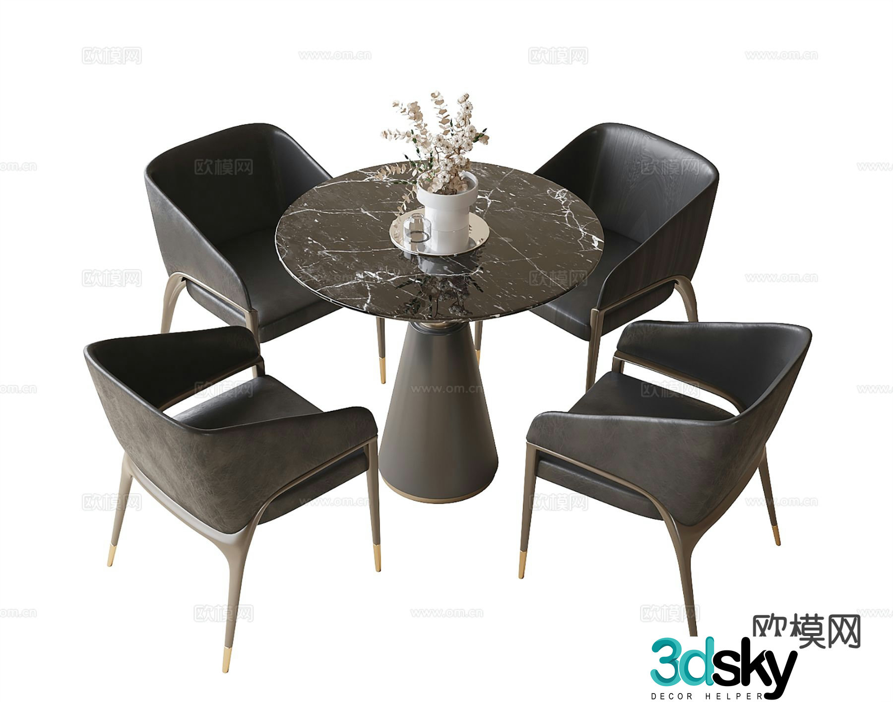 Modern negotiation tables and chairs coffee tables and chairs leisure tables and chairs 3D model