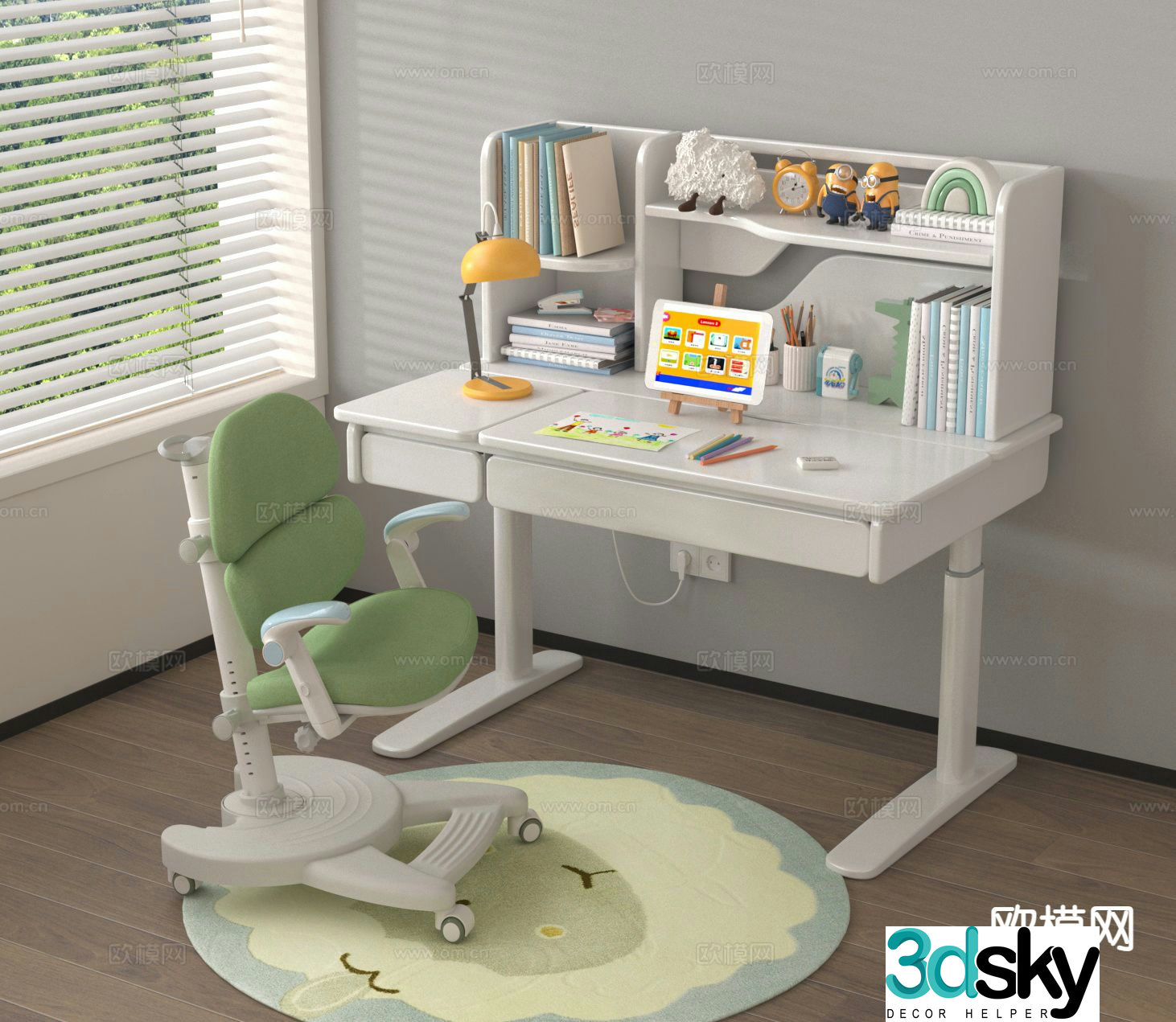 Children’s desk study table study chair children’s desk and chair 3d model