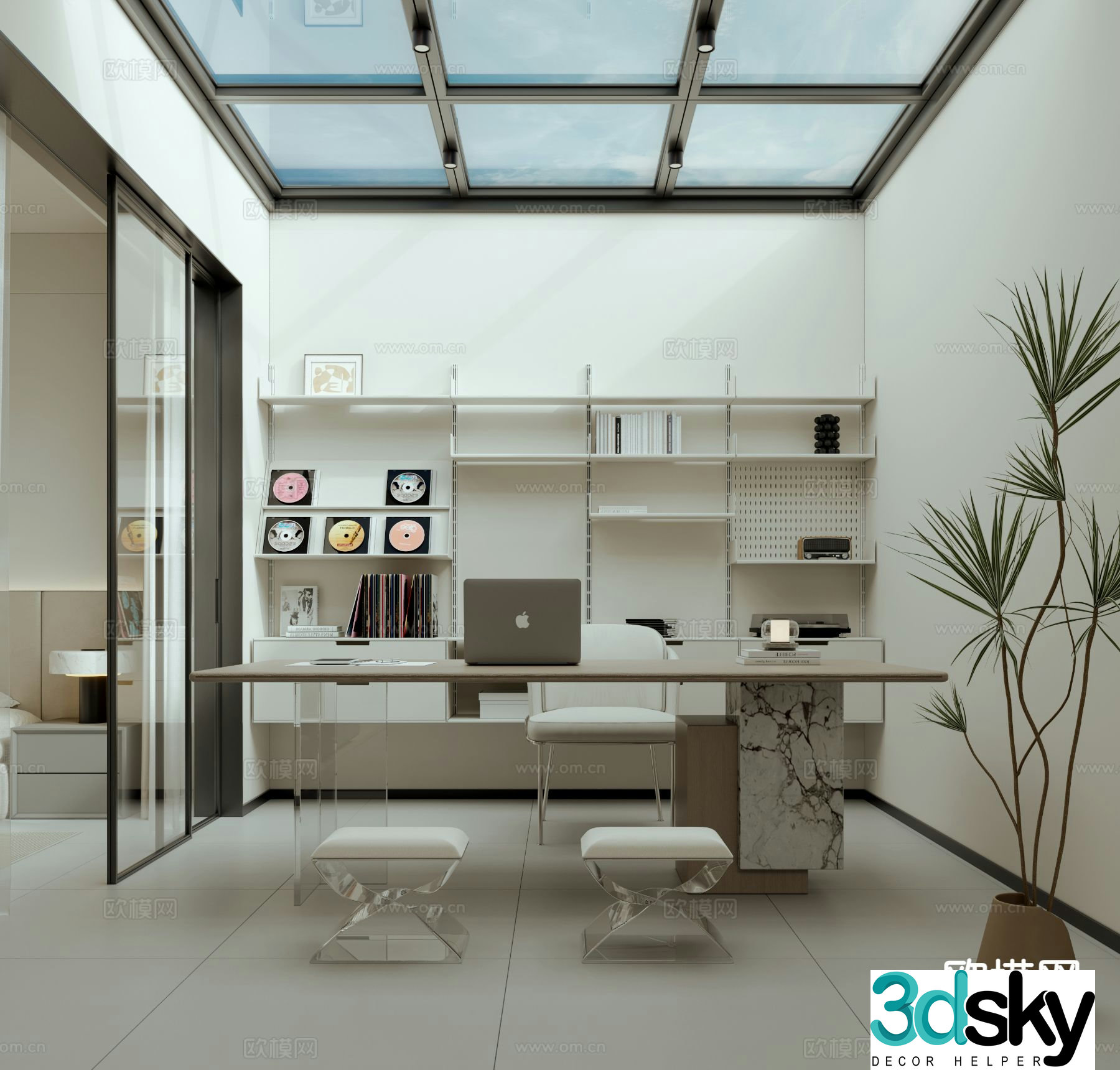 Modern study sunroom 3D model