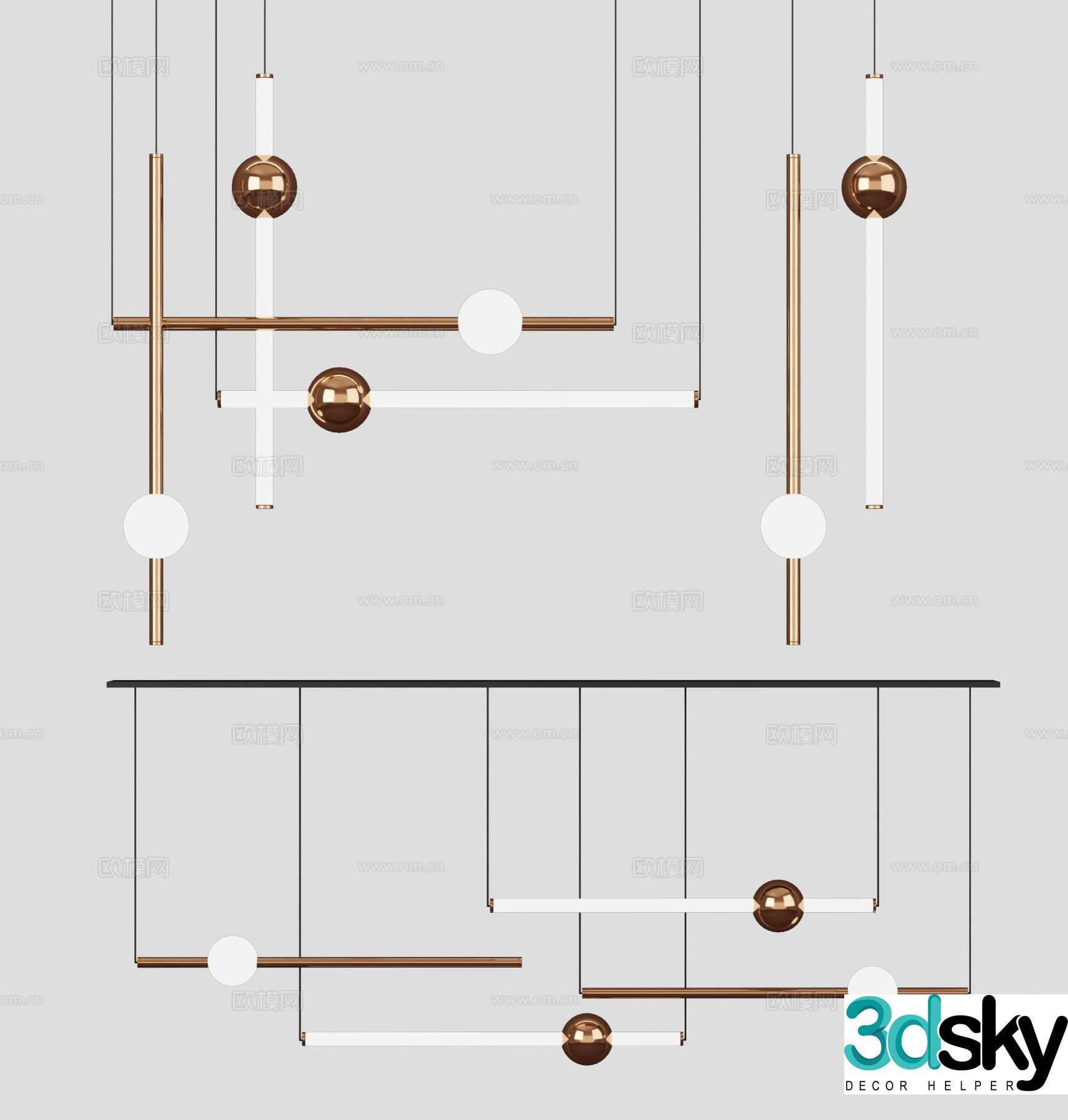 Nordic chandelier 3d model