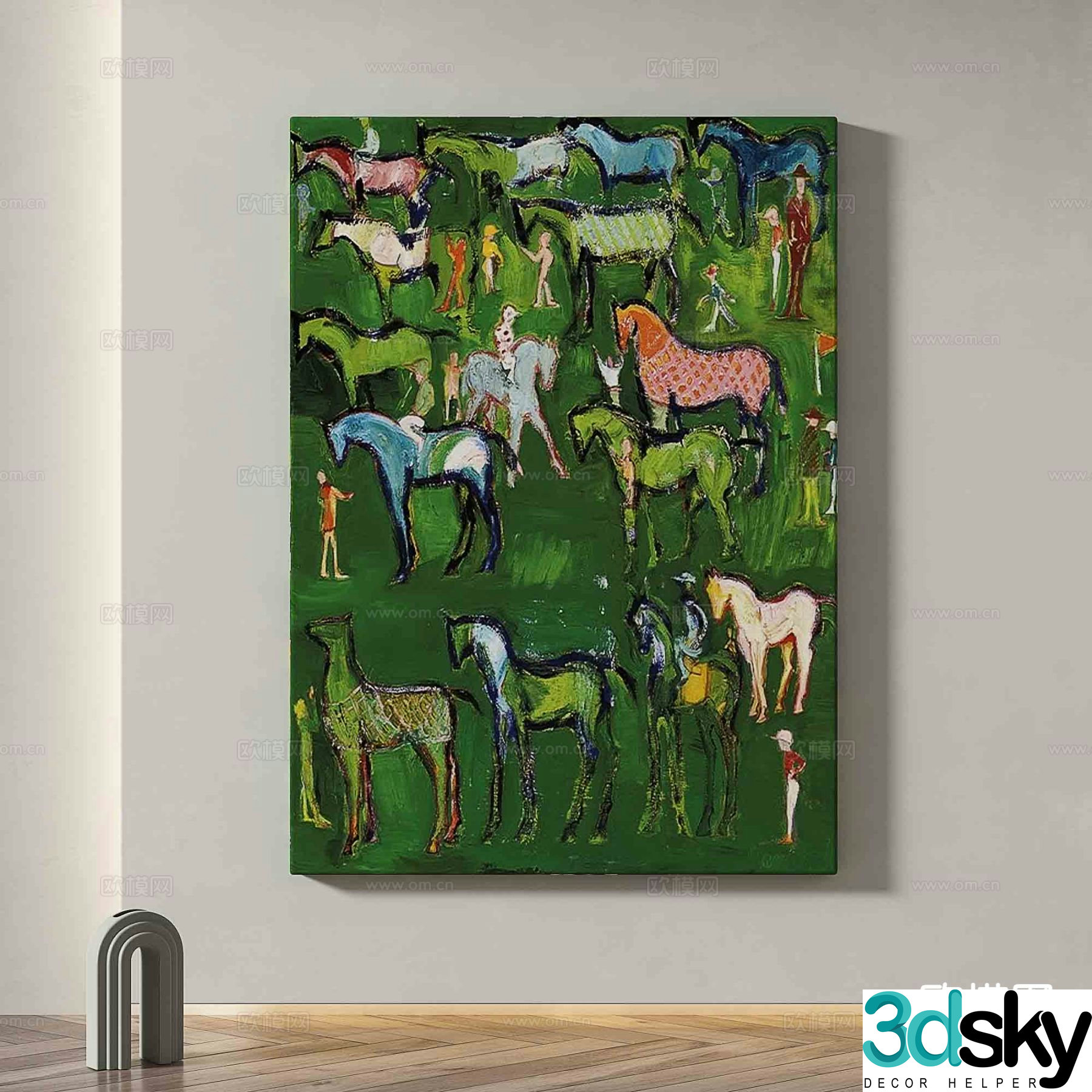 Modern art painting decorative painting 3d model