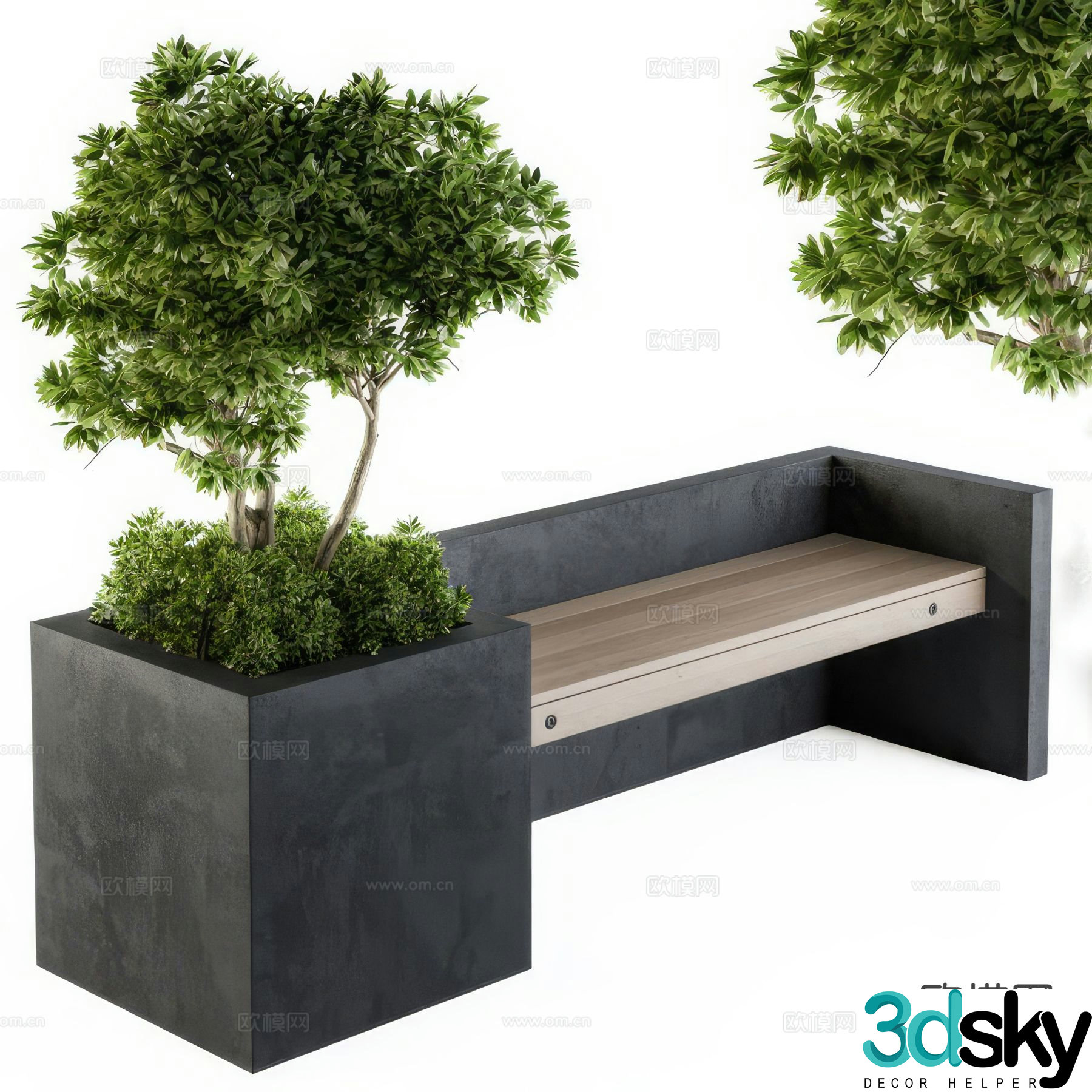Outdoor public bench park bench landscape bench 3d model