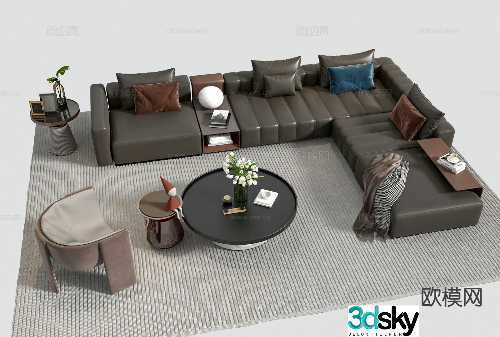 Italian sectional sofa 3d model