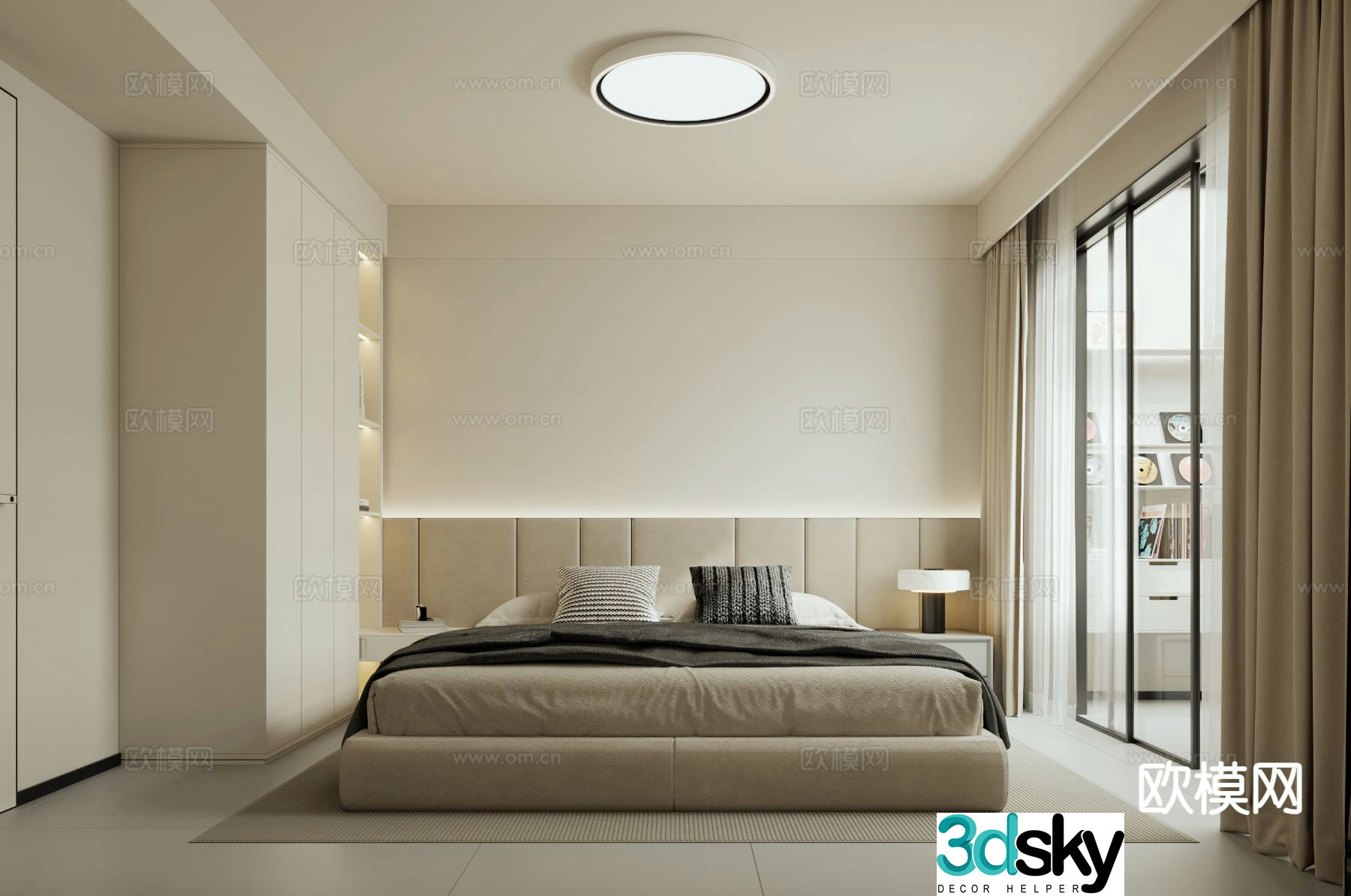 Modern bedroom master bedroom 3d model