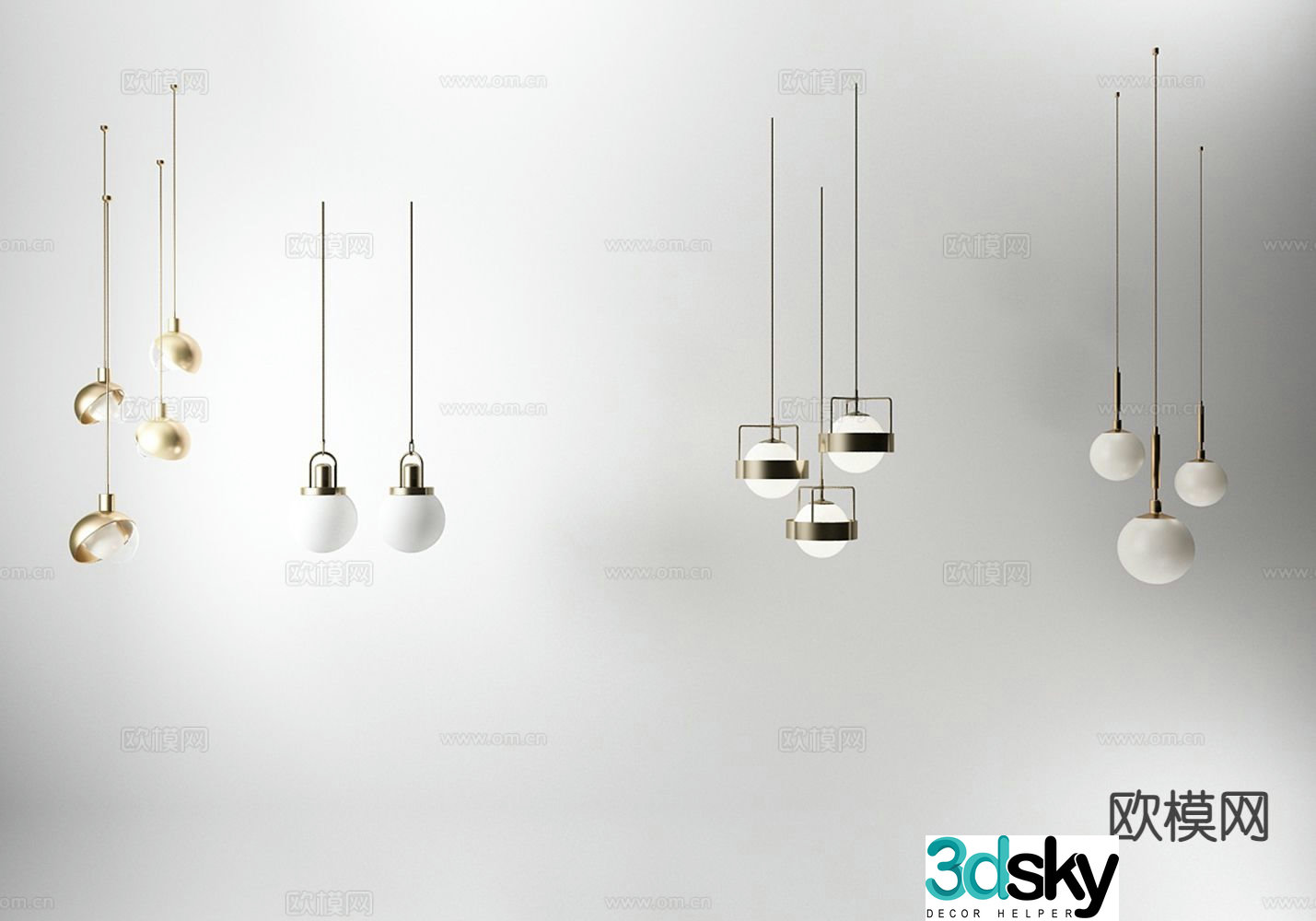 Modern small chandelier 3d model