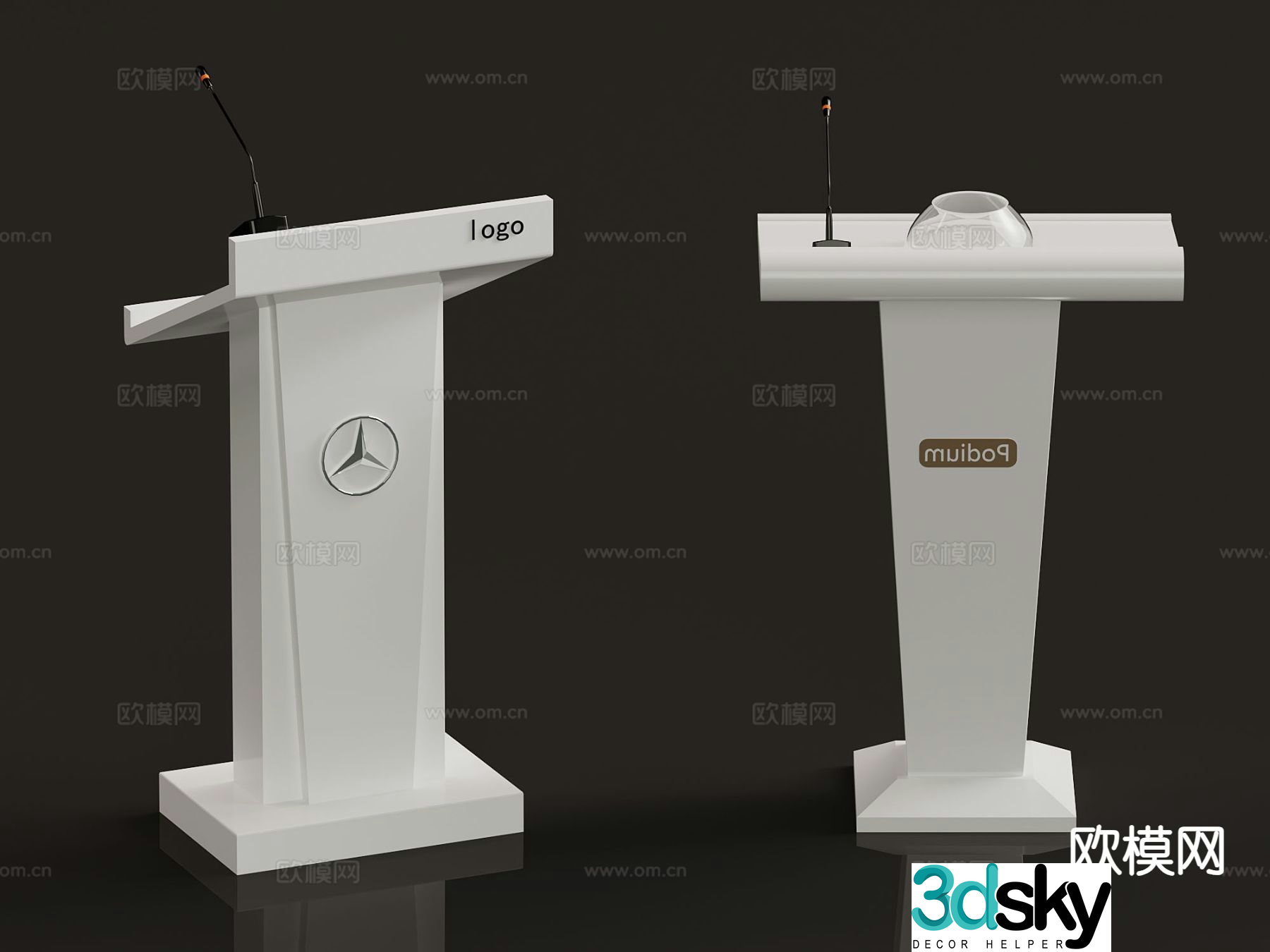 modern podium podium 3d model
