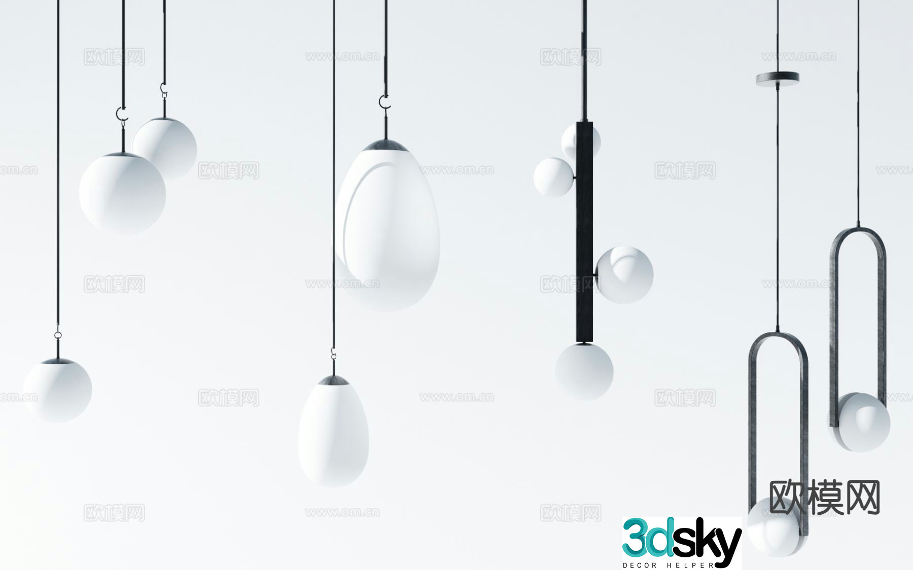Nordic chandelier 3d model