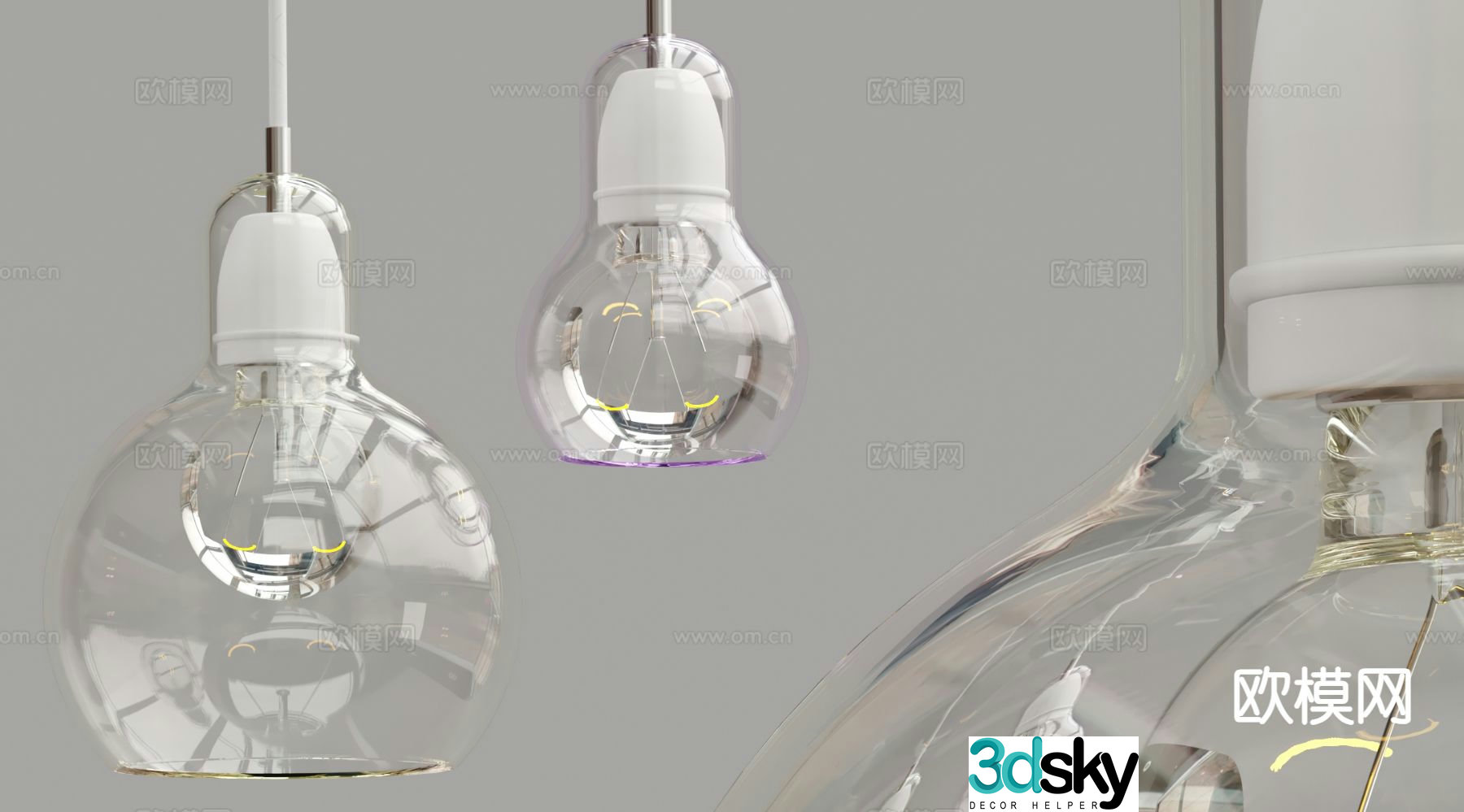 Modern glass chandelier 3d model