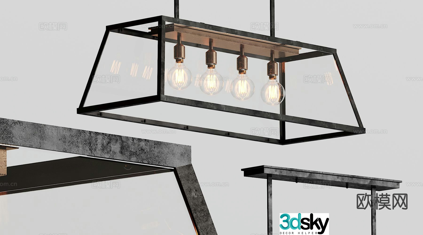 Industrial style chandelier art chandelier 3d model