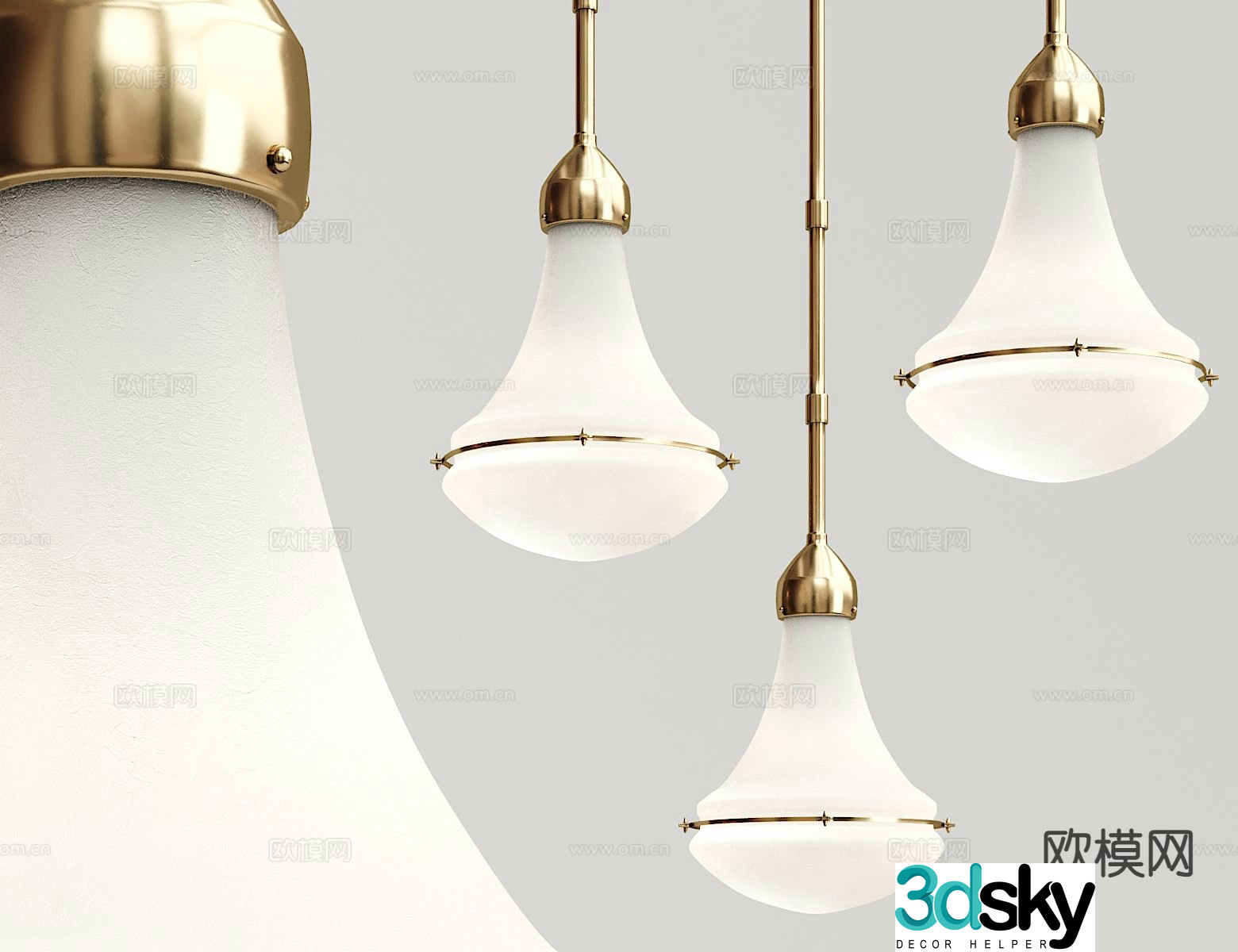 Light luxury small chandelier 3D model