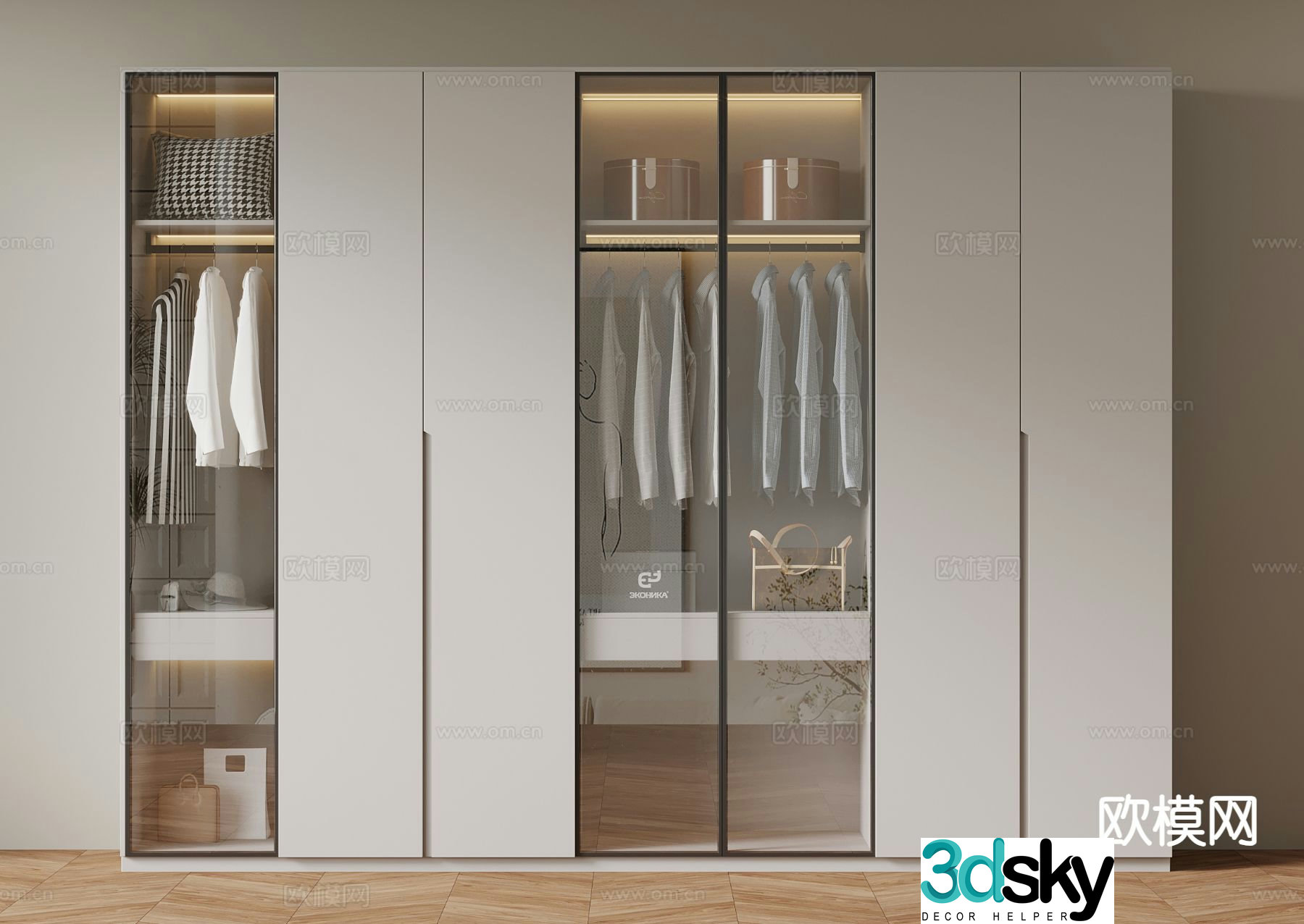 modern wardrobe wardrobe 3d model
