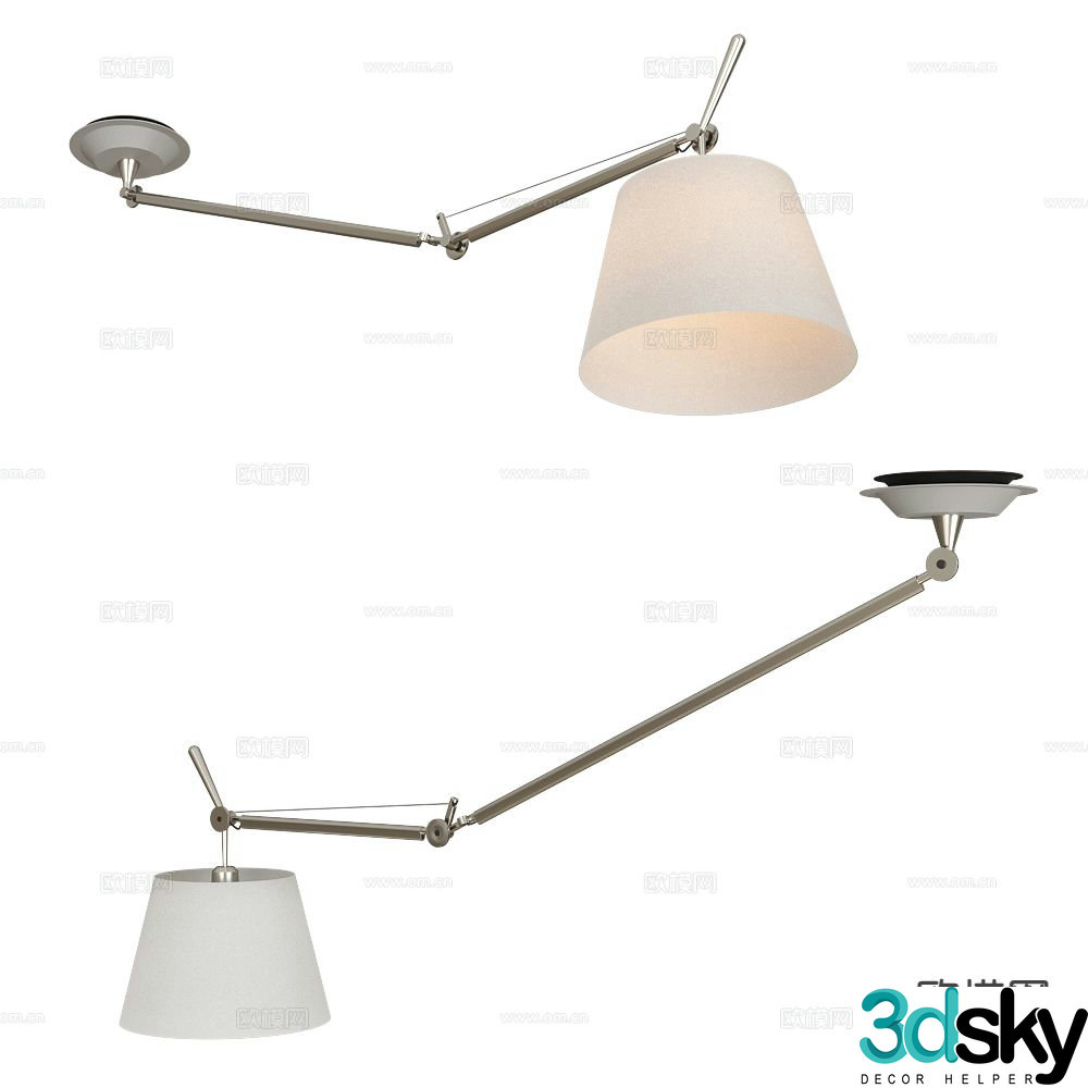 Artemide swing arm chandelier 3d model