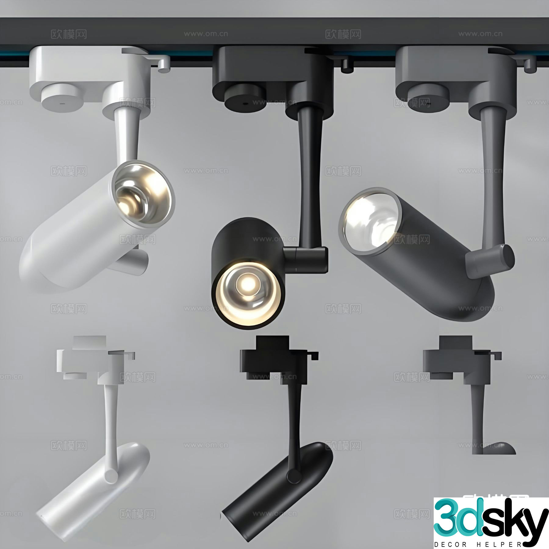 Modern downlight spotlight track light 3d model