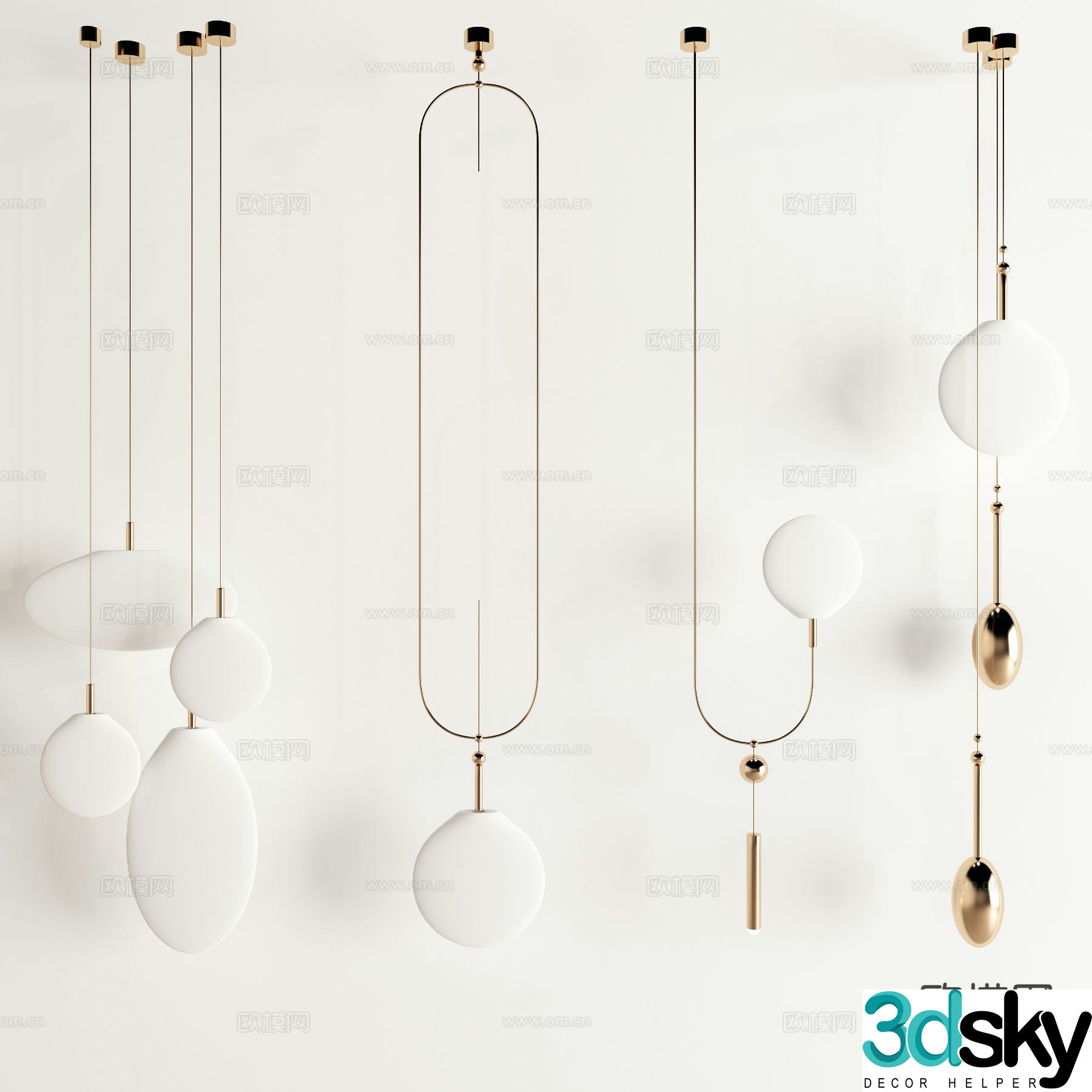 Nordic chandelier 3d model