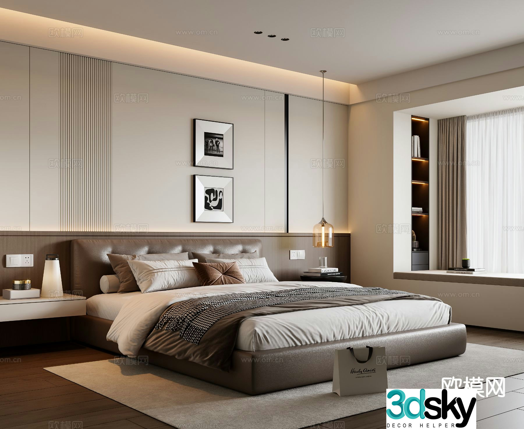 Italian style bedroom master bedroom 3d model