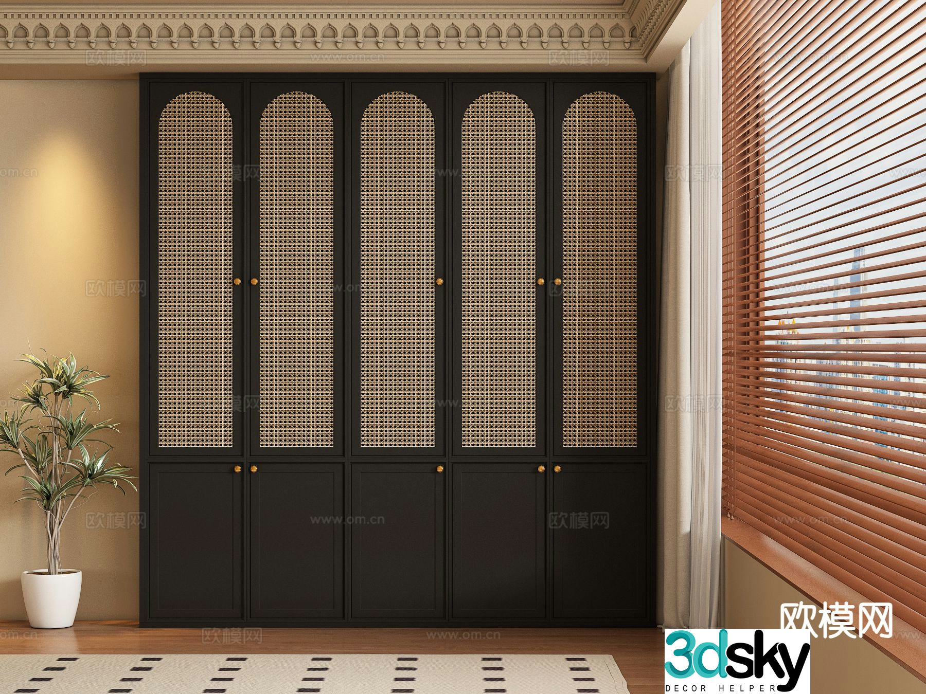 Medieval style wardrobe 3d model