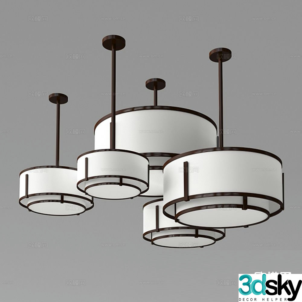 New Chinese style chandelier 3d model