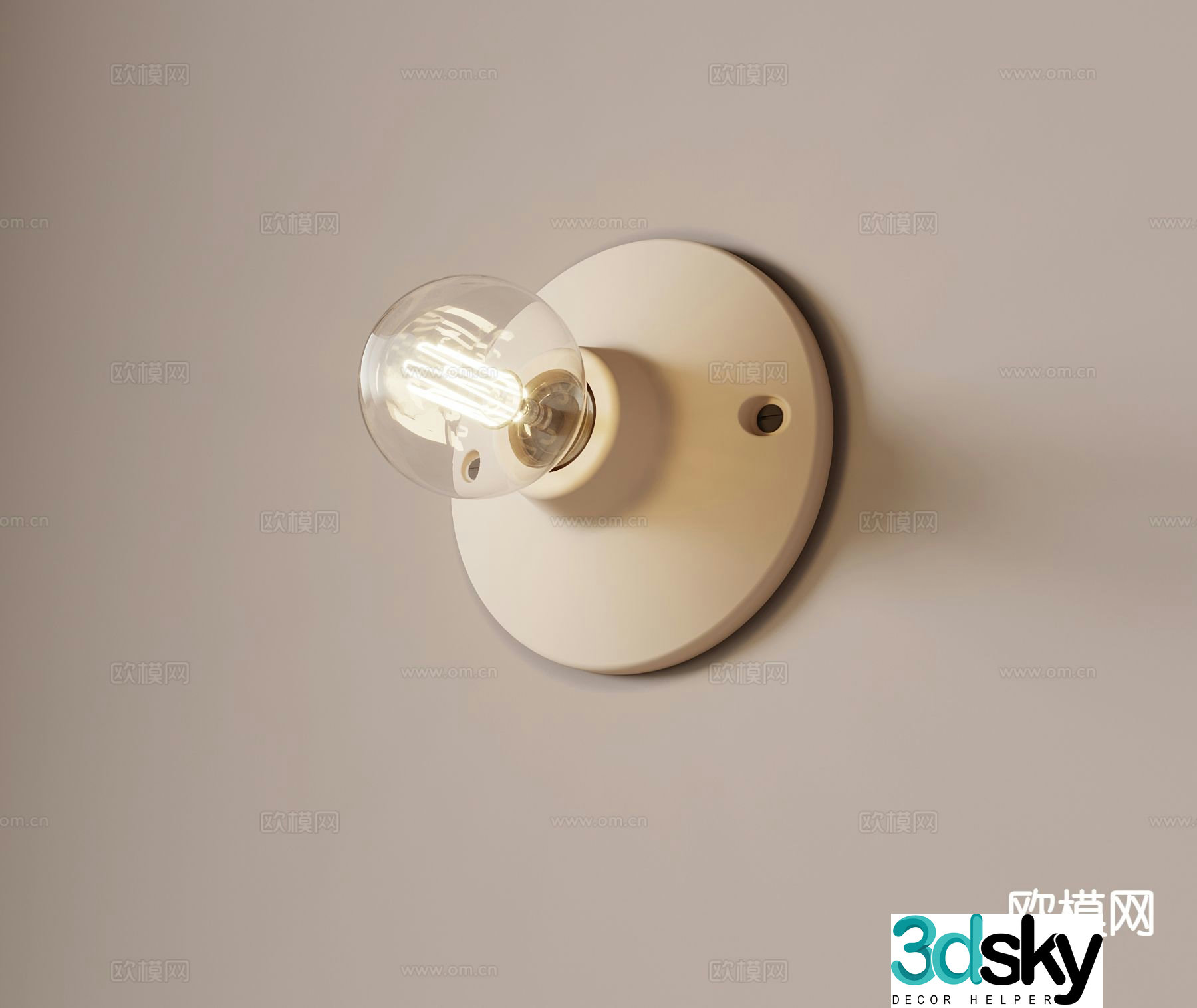 Modern light bulb fixture incandescent lamp wall lamp 3d model