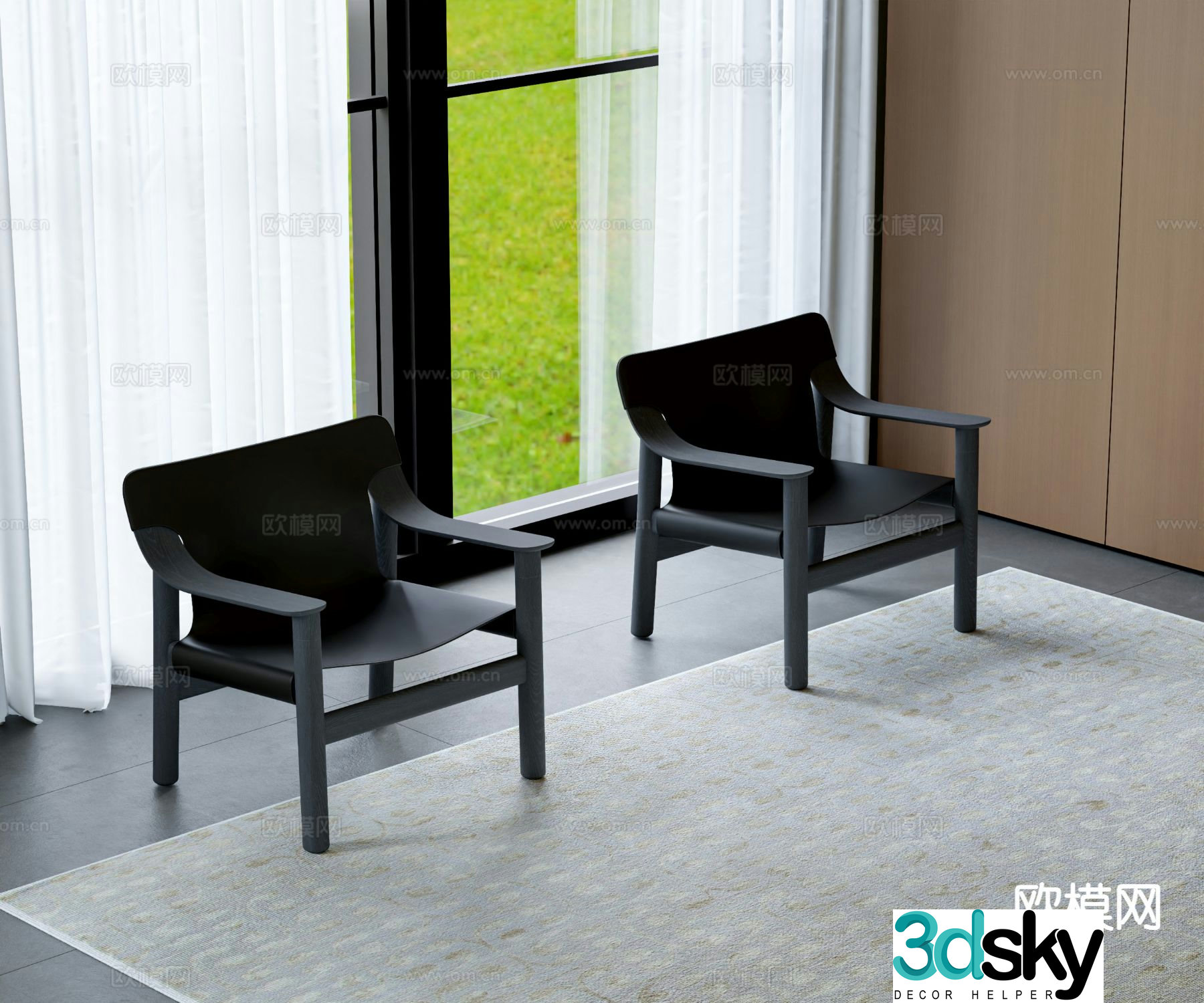 Modern chair leisure chair 3d model