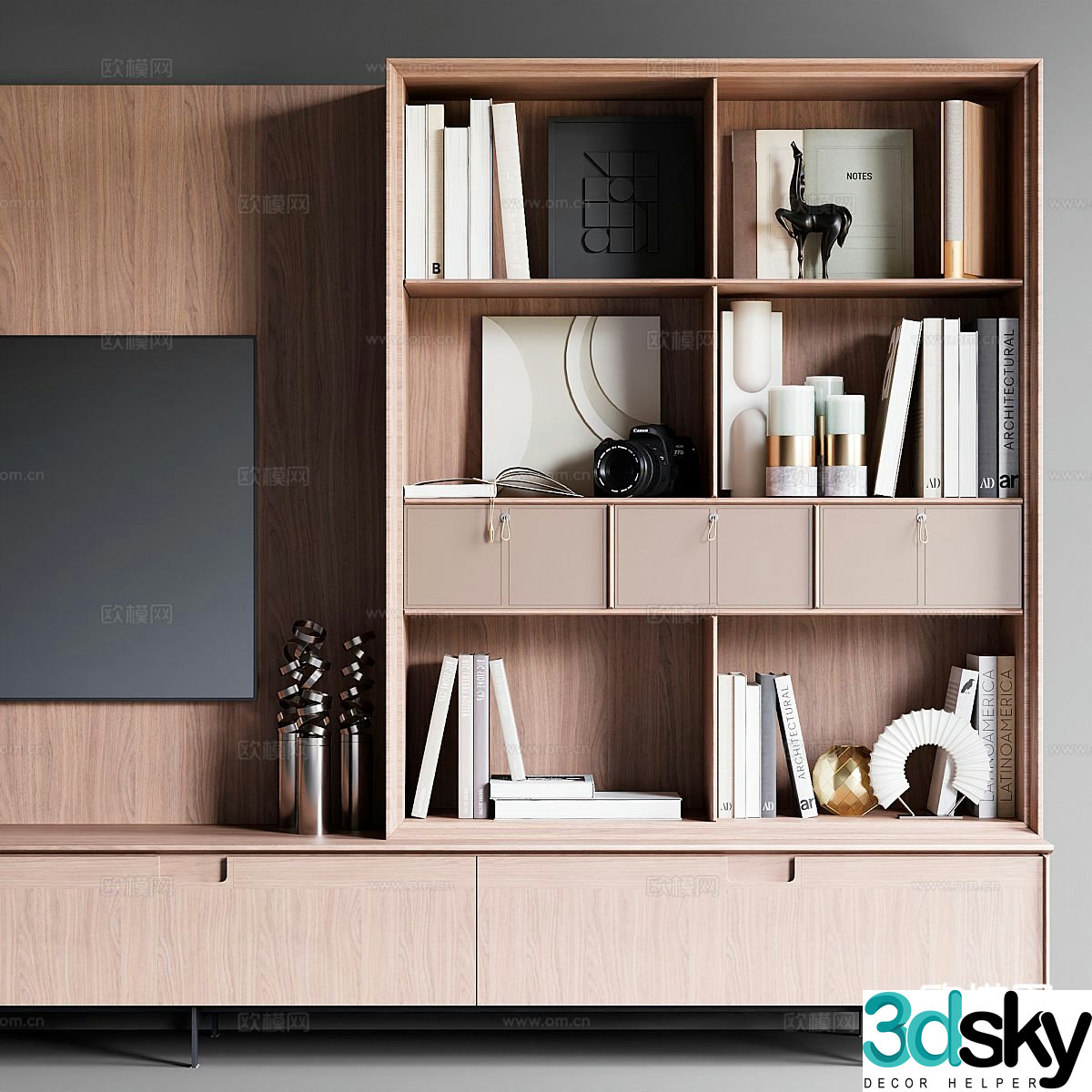 Modern bookcase 3d model