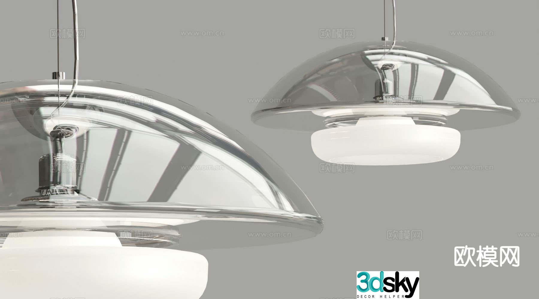 Modern glass chandelier 3d model