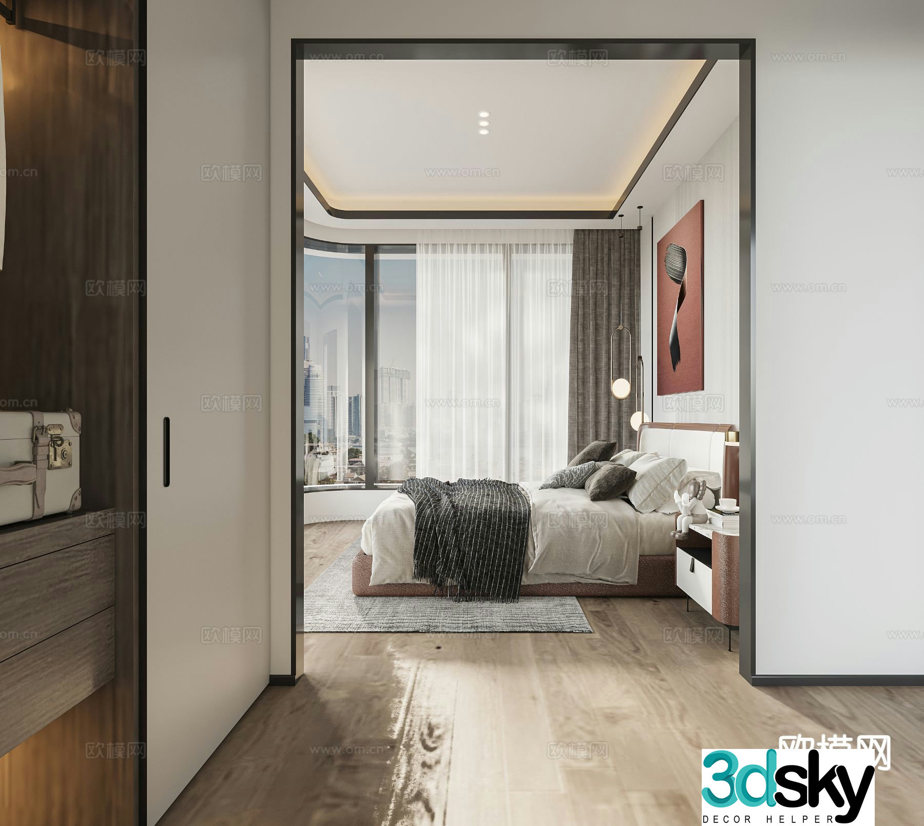 Modern bedroom master bedroom 3d model