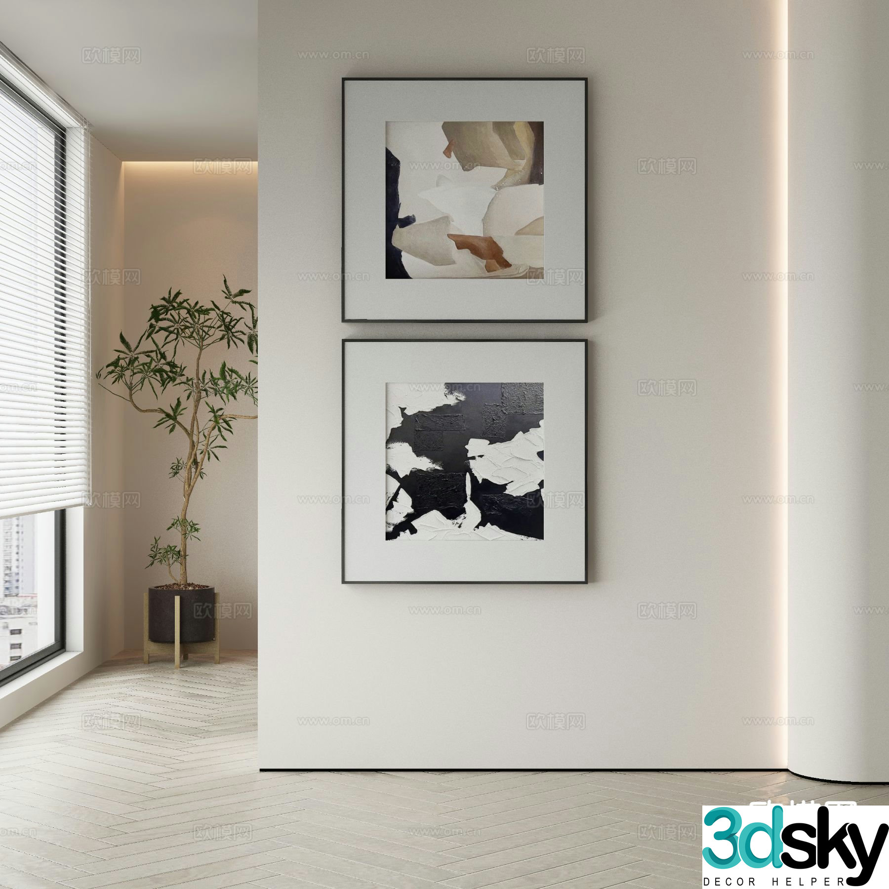 Decorative painting texture painting hanging painting 3d model