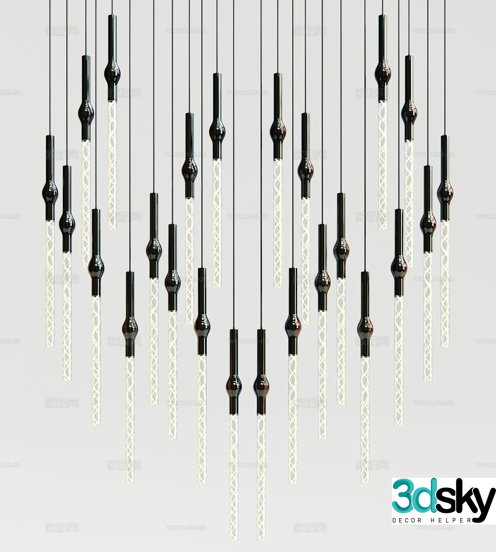 Modern creative chandelier 3d model