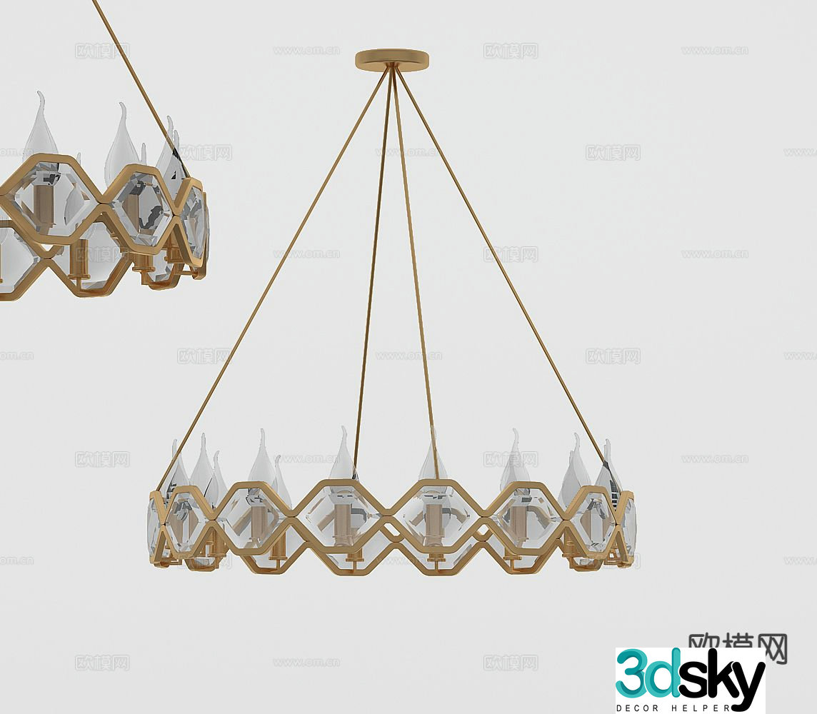 Modern crystal chandelier 3d model
