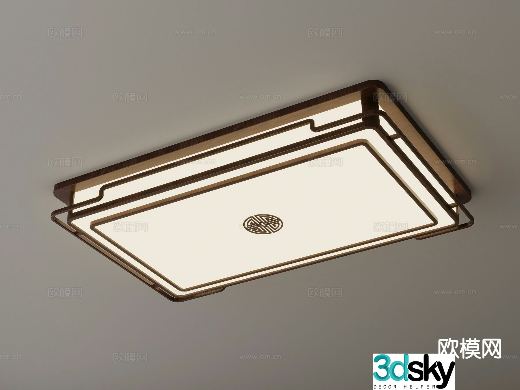 New Chinese style wooden ceiling lamp 3d model