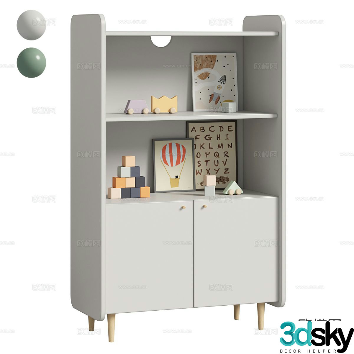 Children’s bookcase 3d model