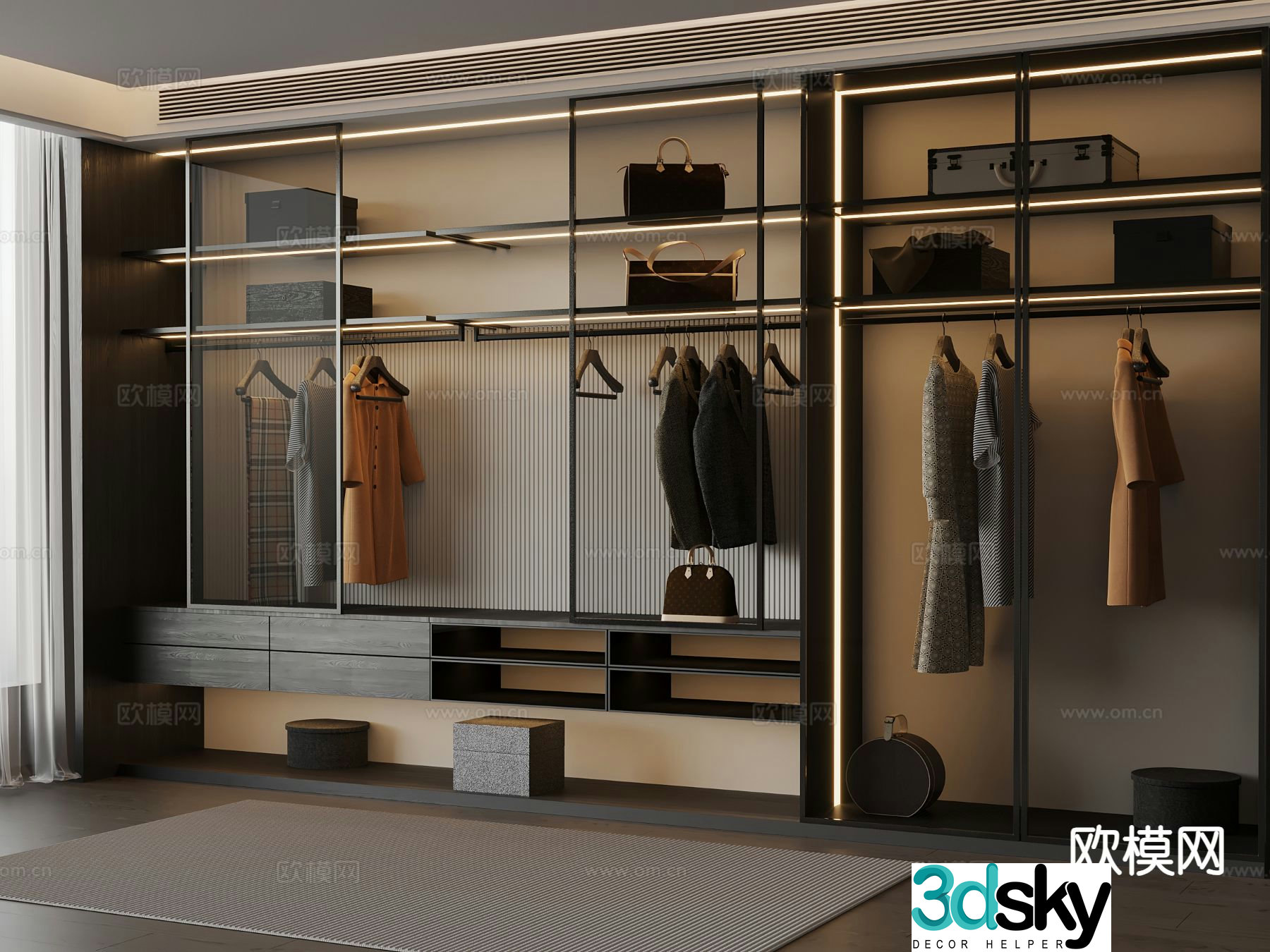 glass wardrobe 3d model