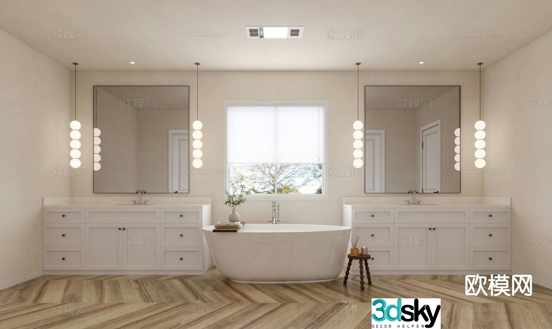 Cream style bathroom bathroom 3d model
